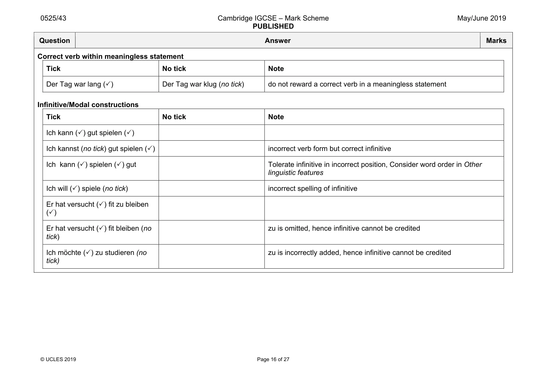 Mark scheme, page 16 of 27