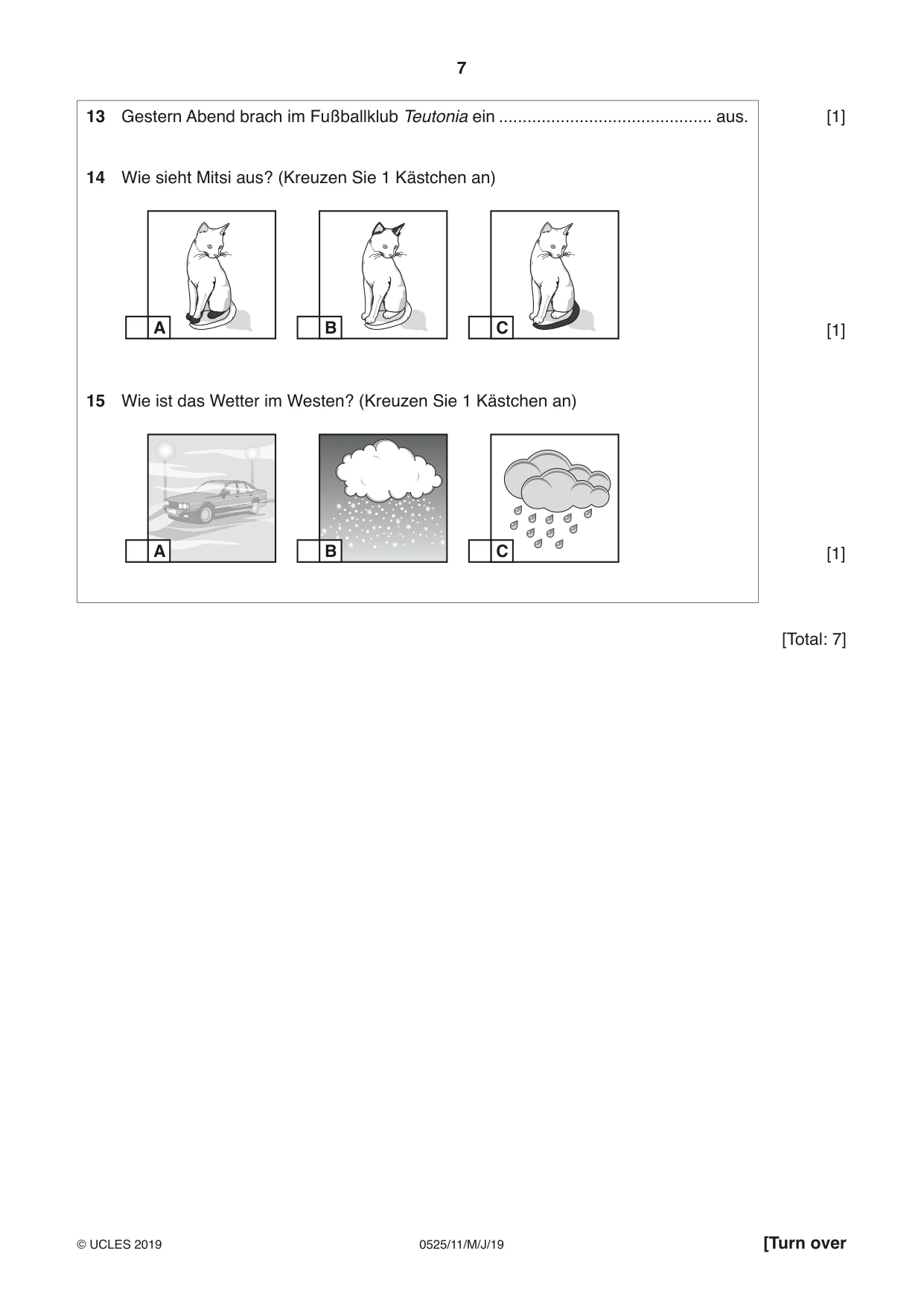 Cambridge IGCSE German - Foreign Language 0525 2019 May/June Paper 1 · Variant 1 question paper, page 7 of 16