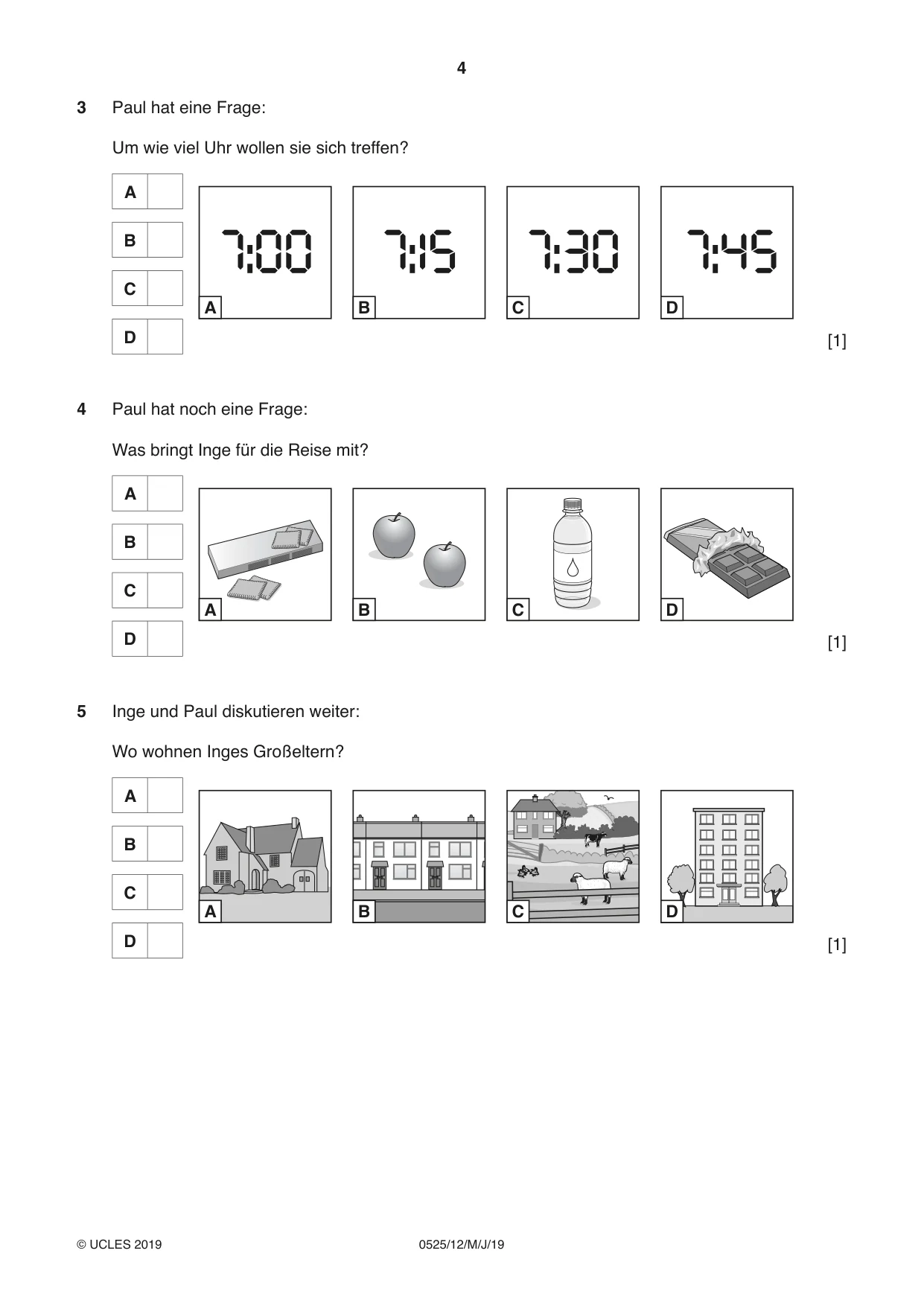 Cambridge IGCSE German - Foreign Language 0525 2019 May/June Paper 1 · Variant 2 question paper, page 4 of 16