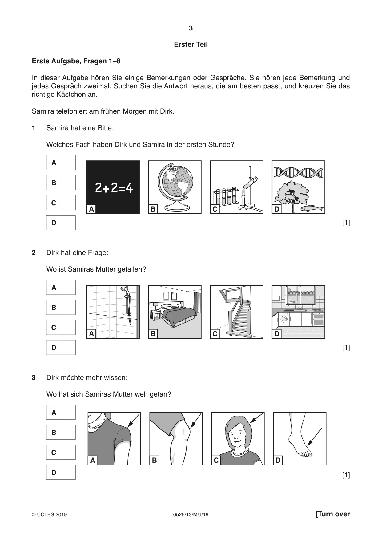 Cambridge IGCSE German - Foreign Language 0525 2019 May/June Paper 1 · Variant 3 question paper, page 3 of 16
