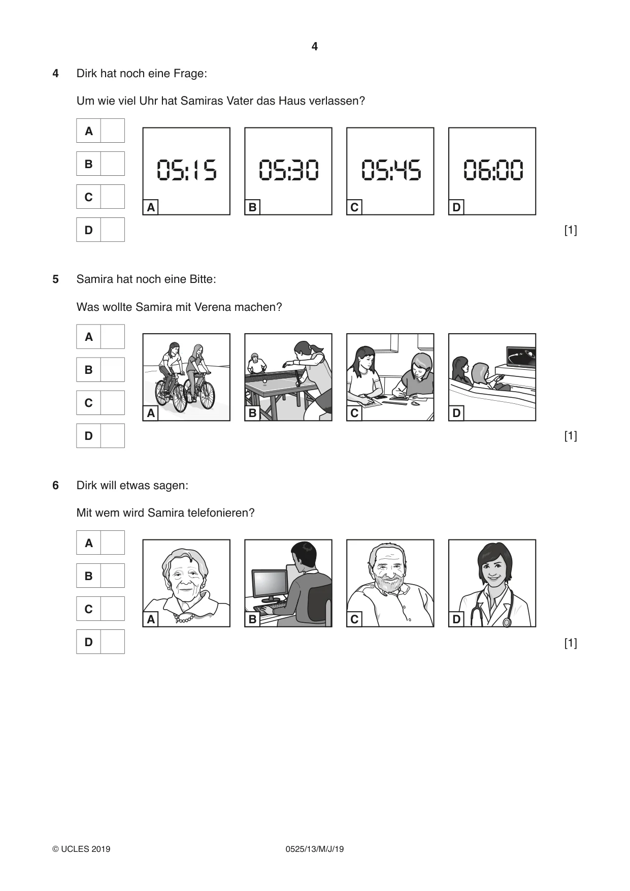 Cambridge IGCSE German - Foreign Language 0525 2019 May/June Paper 1 · Variant 3 question paper, page 4 of 16