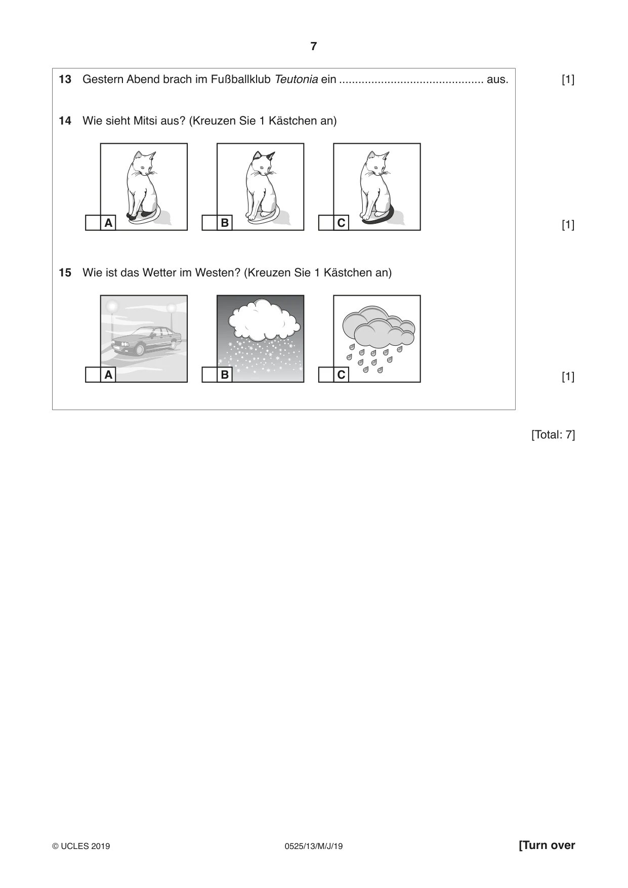 Cambridge IGCSE German - Foreign Language 0525 2019 May/June Paper 1 · Variant 3 question paper, page 7 of 16