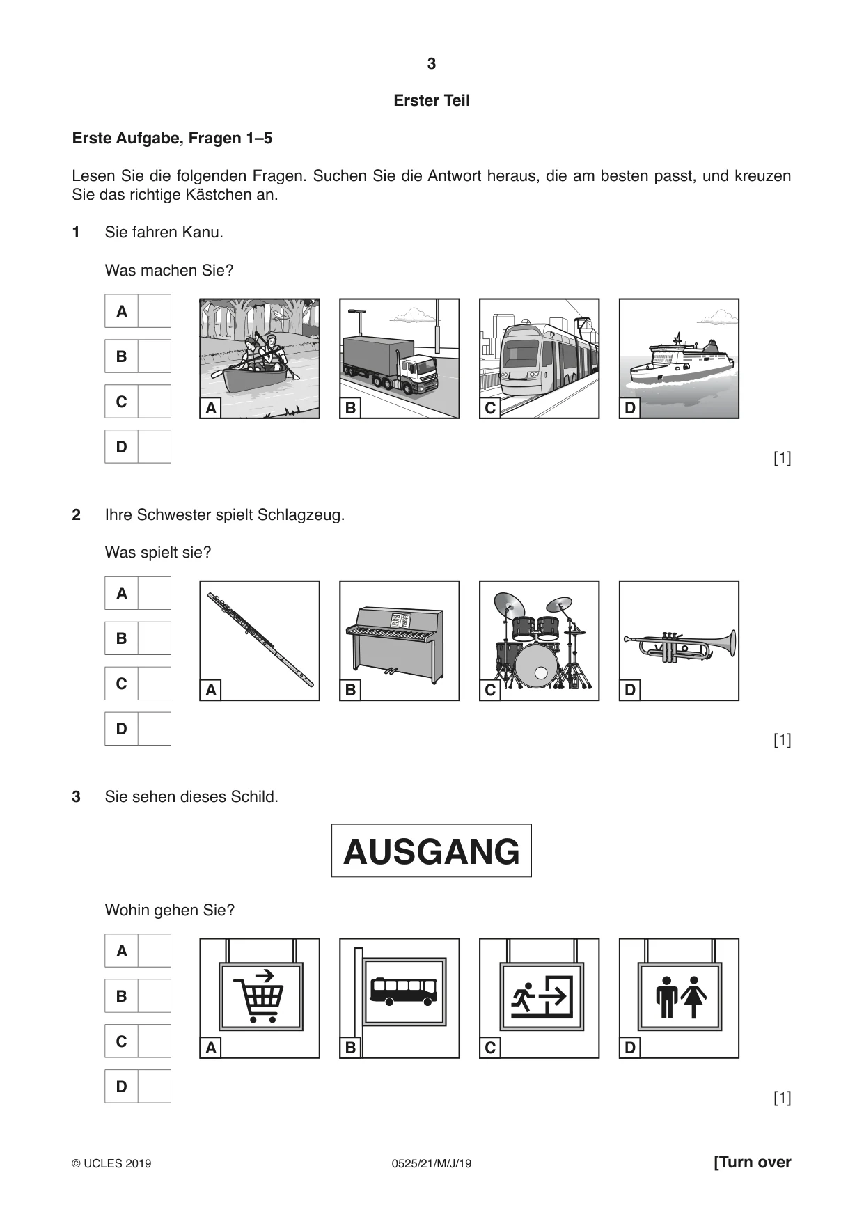 Cambridge IGCSE German - Foreign Language 0525 2019 May/June Paper 2 · Variant 1 question paper, page 3 of 16