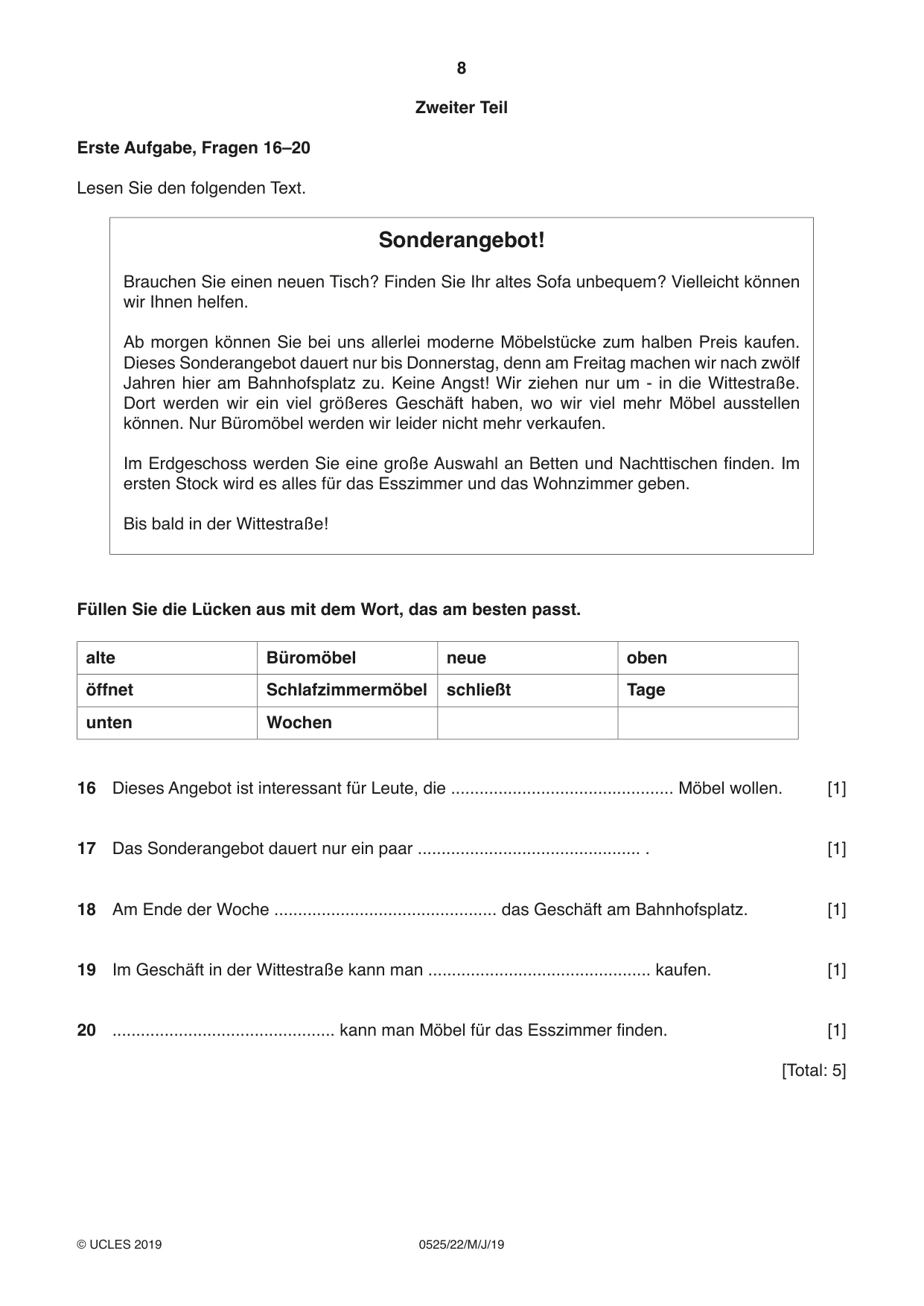 Cambridge IGCSE German - Foreign Language 0525 2019 May/June Paper 2 · Variant 2 question paper, page 8 of 16