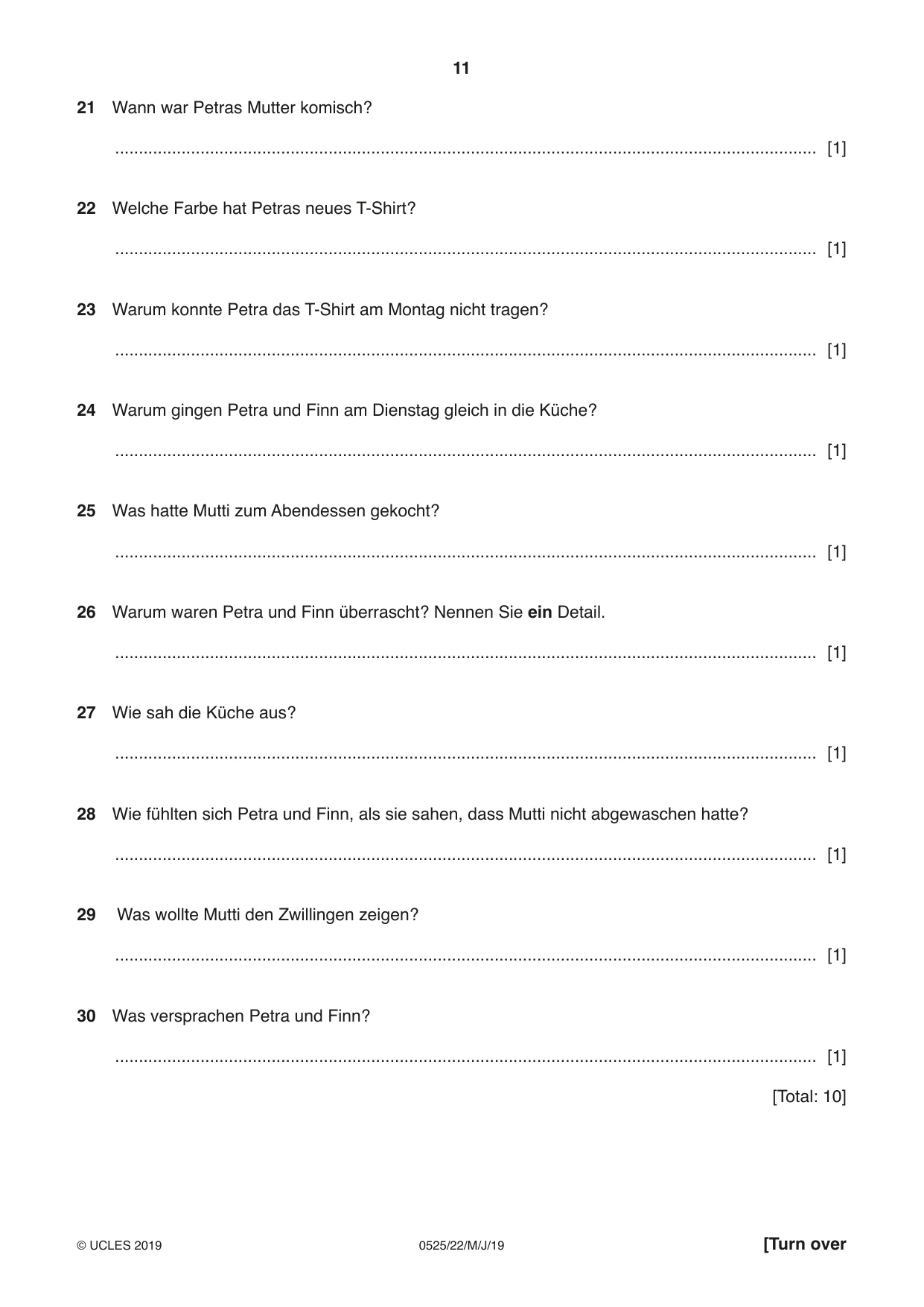 Cambridge IGCSE German - Foreign Language 0525 2019 May/June Paper 2 · Variant 2 question paper, page 11 of 16