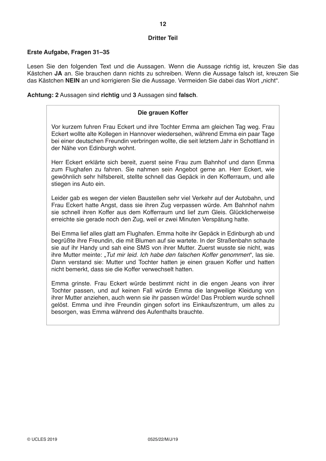 Cambridge IGCSE German - Foreign Language 0525 2019 May/June Paper 2 · Variant 2 question paper, page 12 of 16