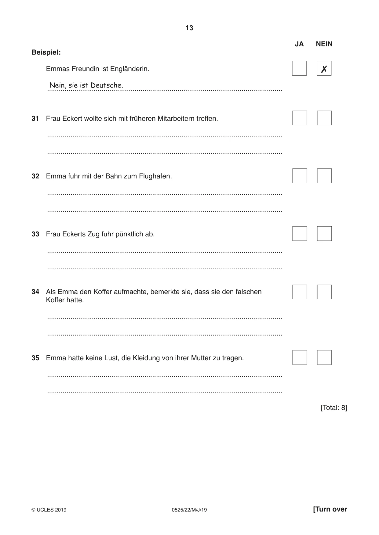 Cambridge IGCSE German - Foreign Language 0525 2019 May/June Paper 2 · Variant 2 question paper, page 13 of 16