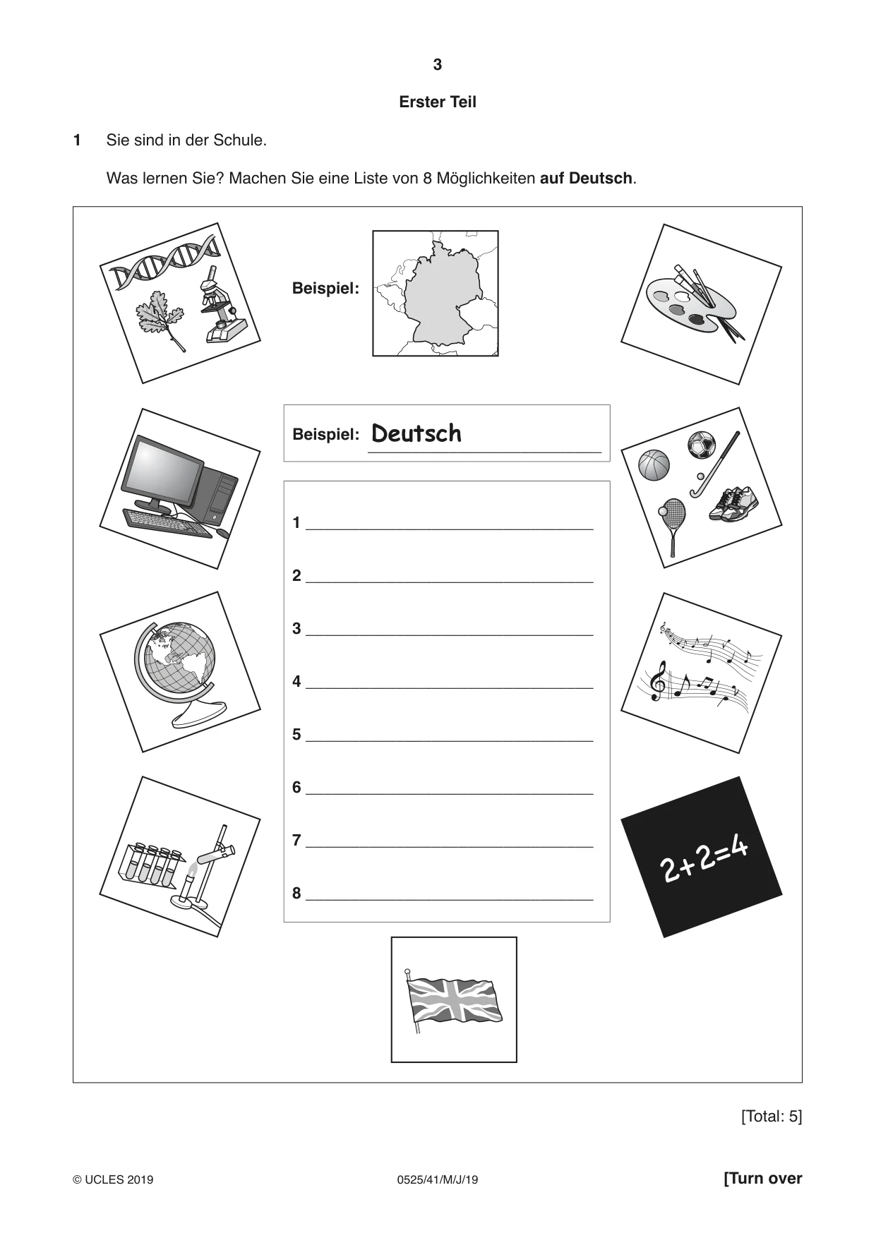 Cambridge IGCSE German - Foreign Language 0525 2019 May/June Paper 4 · Variant 1 question paper, page 3 of 8