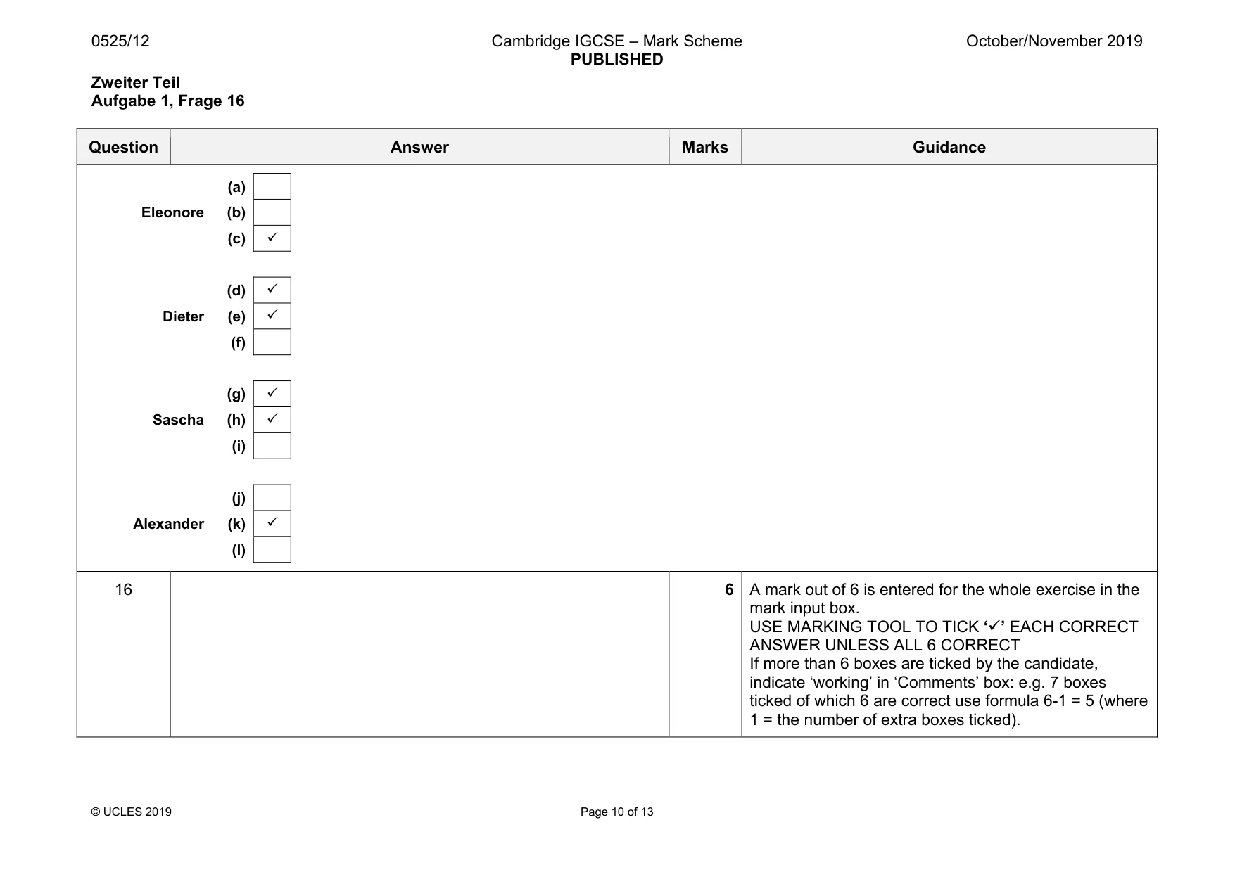 Mark scheme, page 10 of 13