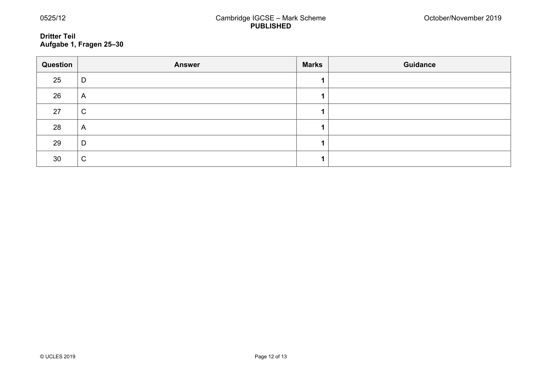 Mark scheme, page 12 of 13