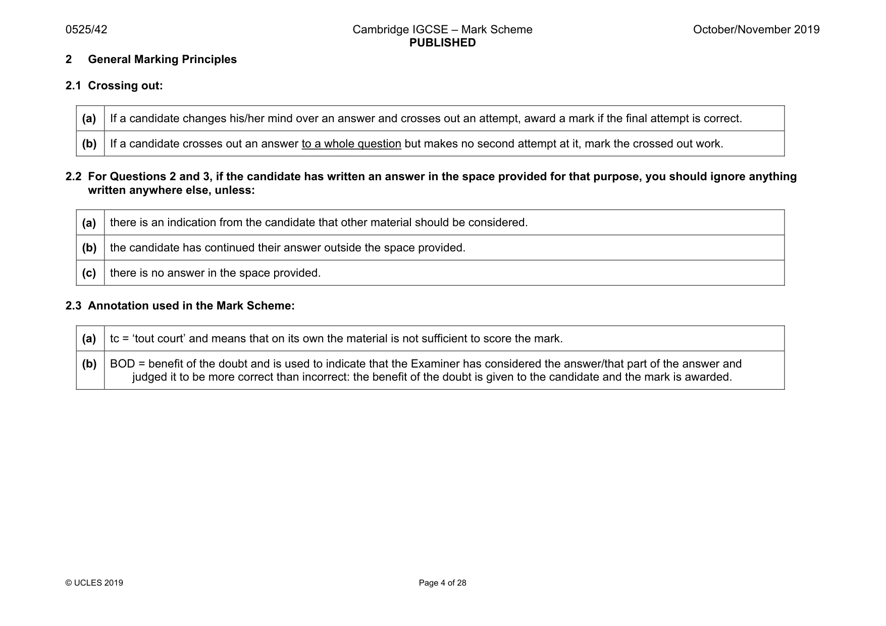 Mark scheme, page 4 of 28
