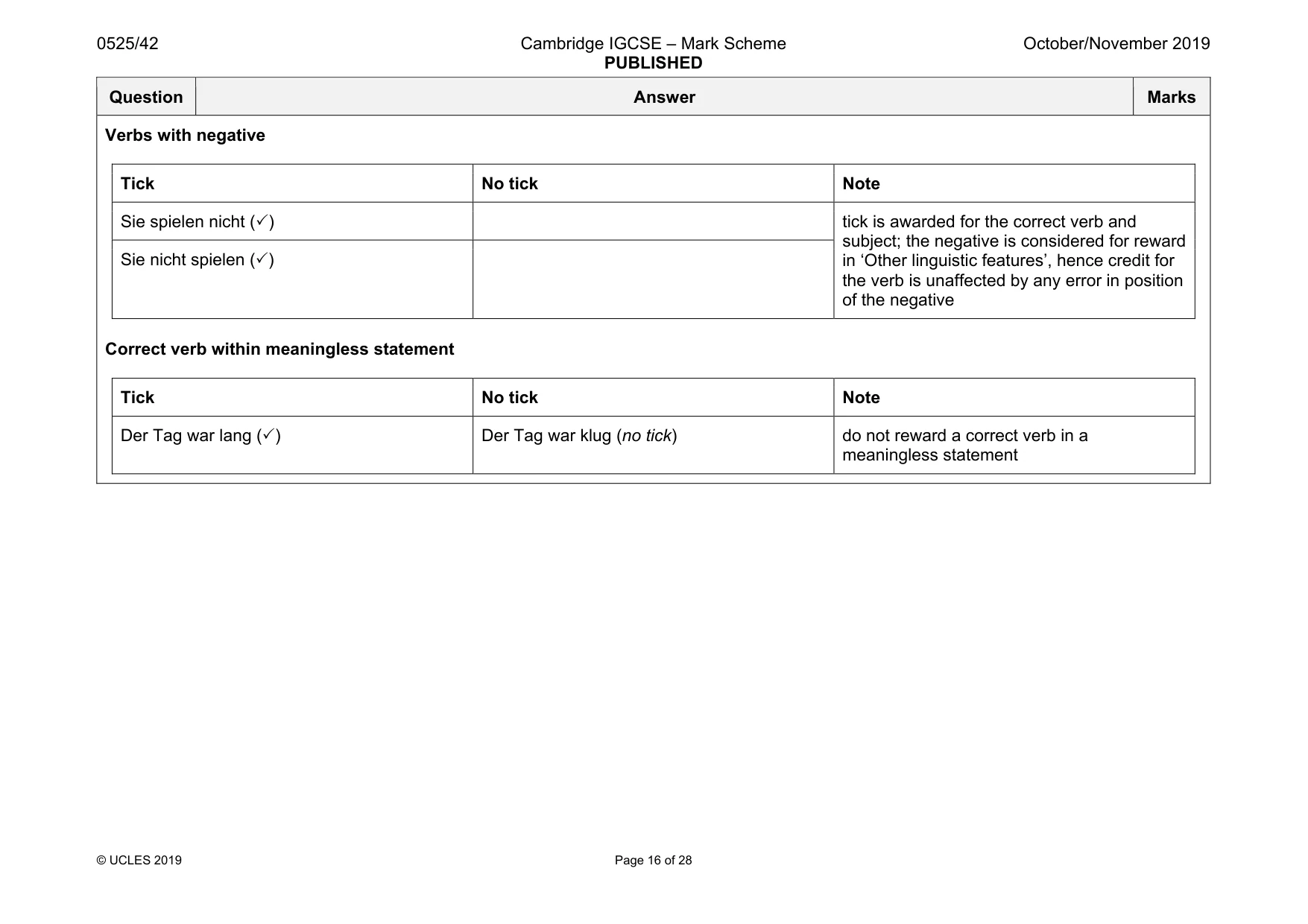 Mark scheme, page 16 of 28