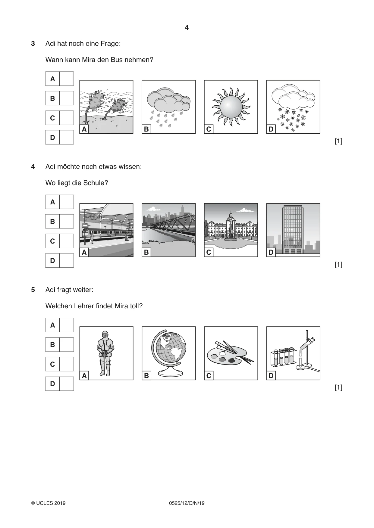 Cambridge IGCSE German - Foreign Language 0525 2019 Oct/Nov Paper 1 · Variant 2 question paper, page 4 of 16