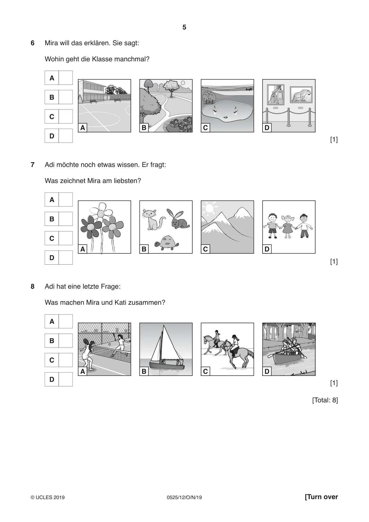 Cambridge IGCSE German - Foreign Language 0525 2019 Oct/Nov Paper 1 · Variant 2 question paper, page 5 of 16