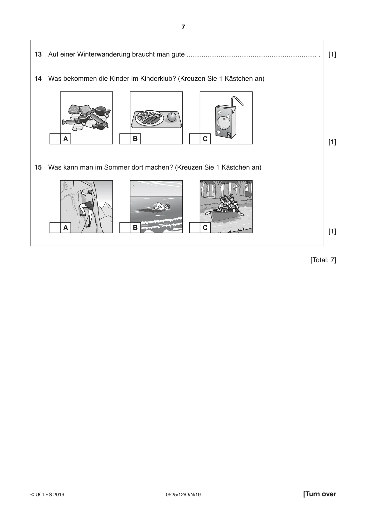 Cambridge IGCSE German - Foreign Language 0525 2019 Oct/Nov Paper 1 · Variant 2 question paper, page 7 of 16