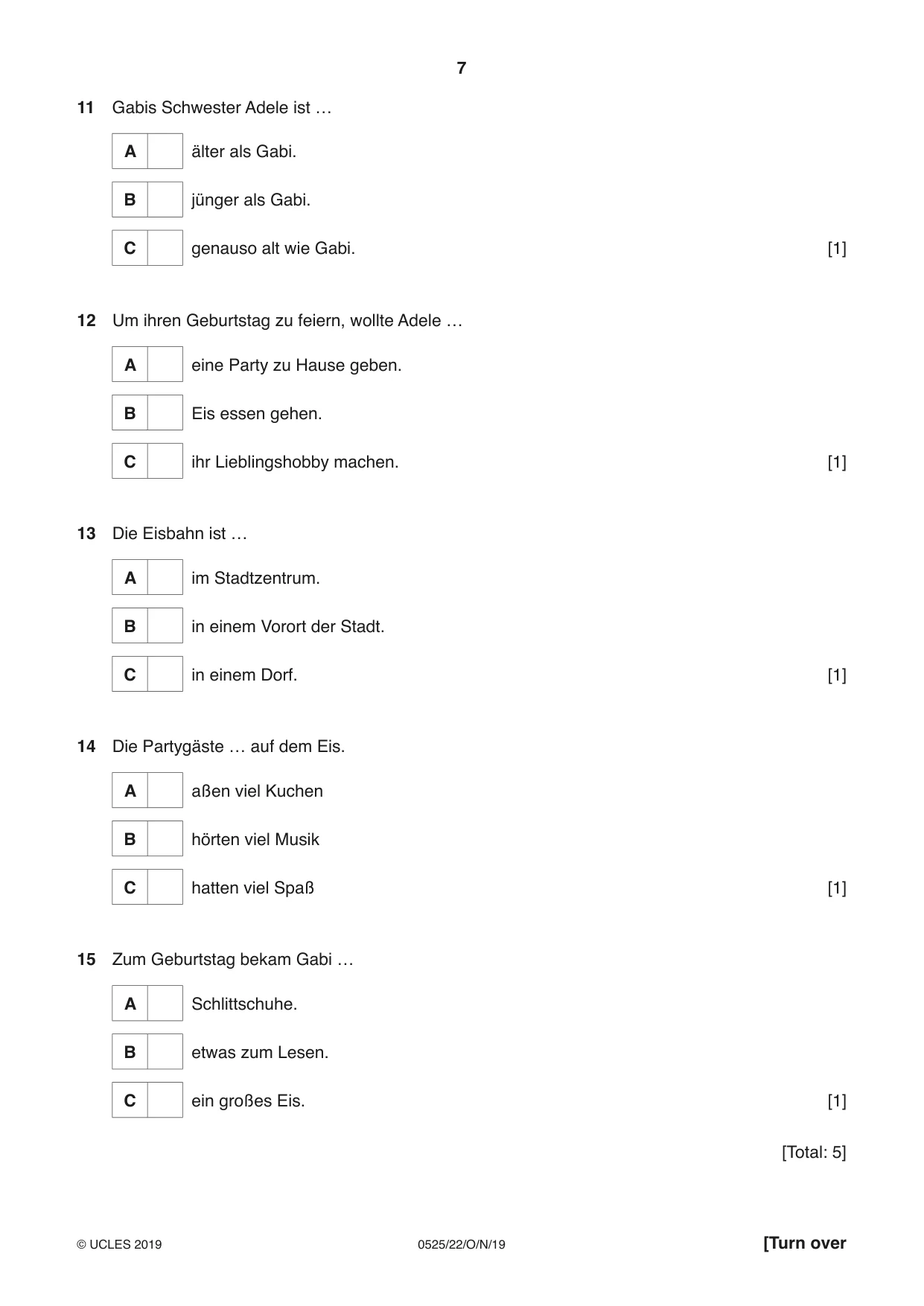 Cambridge IGCSE German - Foreign Language 0525 2019 Oct/Nov Paper 2 · Variant 2 question paper, page 7 of 16