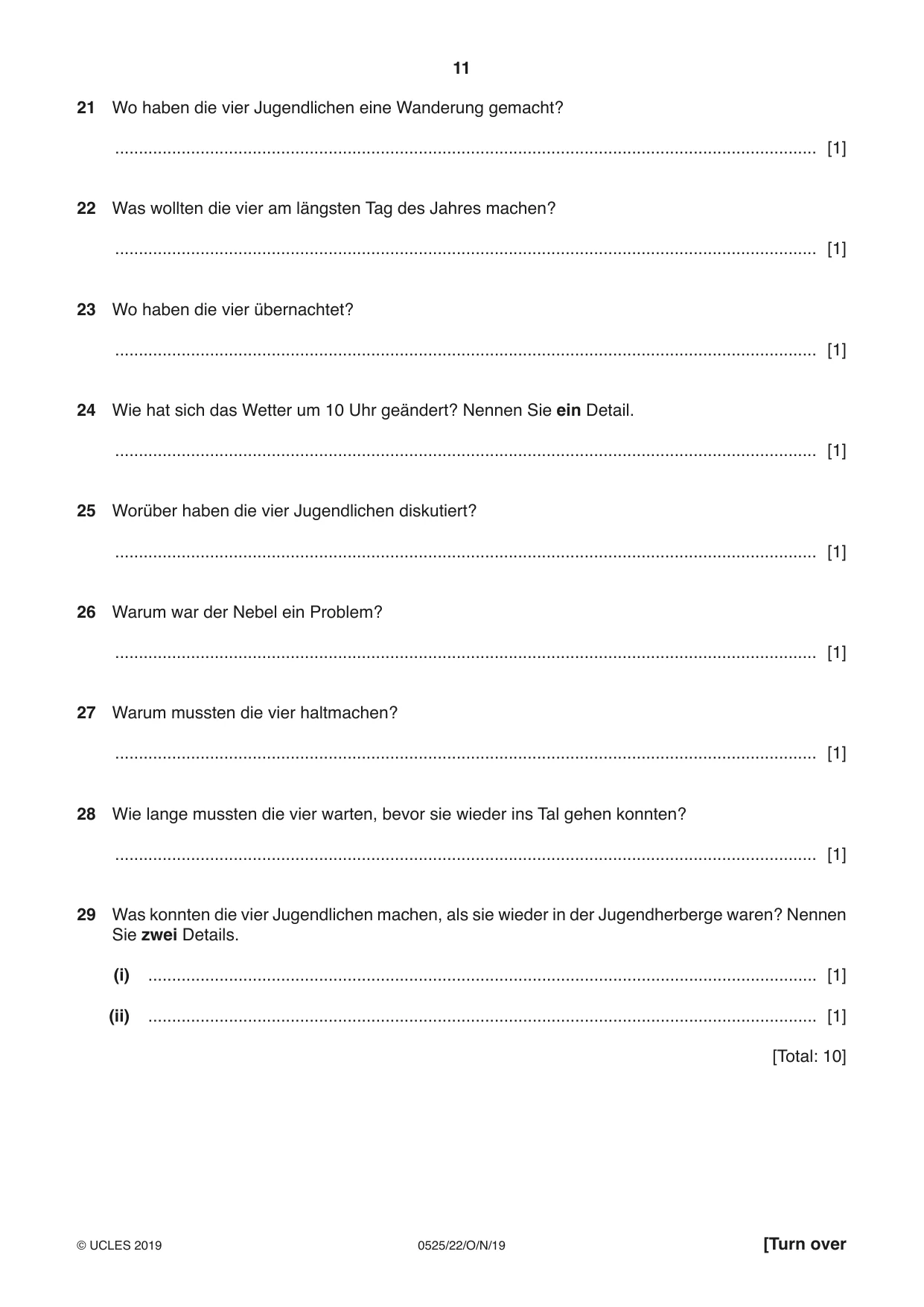 Cambridge IGCSE German - Foreign Language 0525 2019 Oct/Nov Paper 2 · Variant 2 question paper, page 11 of 16
