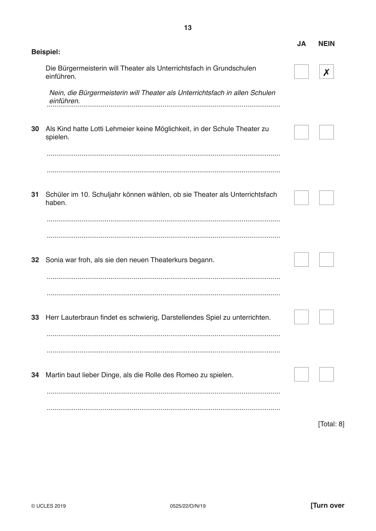 Cambridge IGCSE German - Foreign Language 0525 2019 Oct/Nov Paper 2 · Variant 2 question paper, page 13 of 16