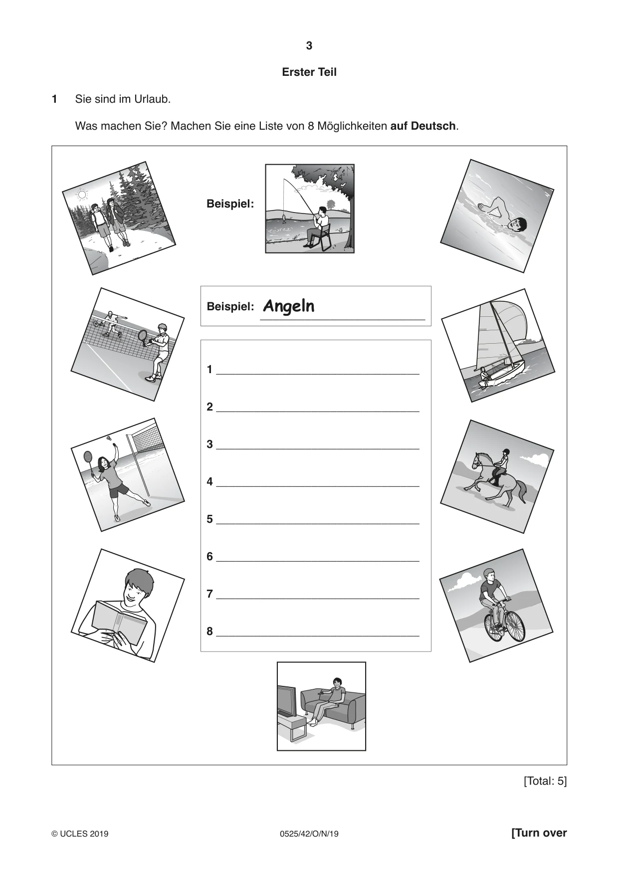 Cambridge IGCSE German - Foreign Language 0525 2019 Oct/Nov Paper 4 · Variant 2 question paper, page 3 of 8