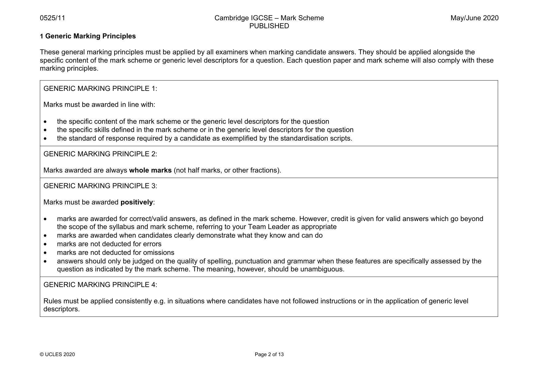 Mark scheme, page 2 of 13