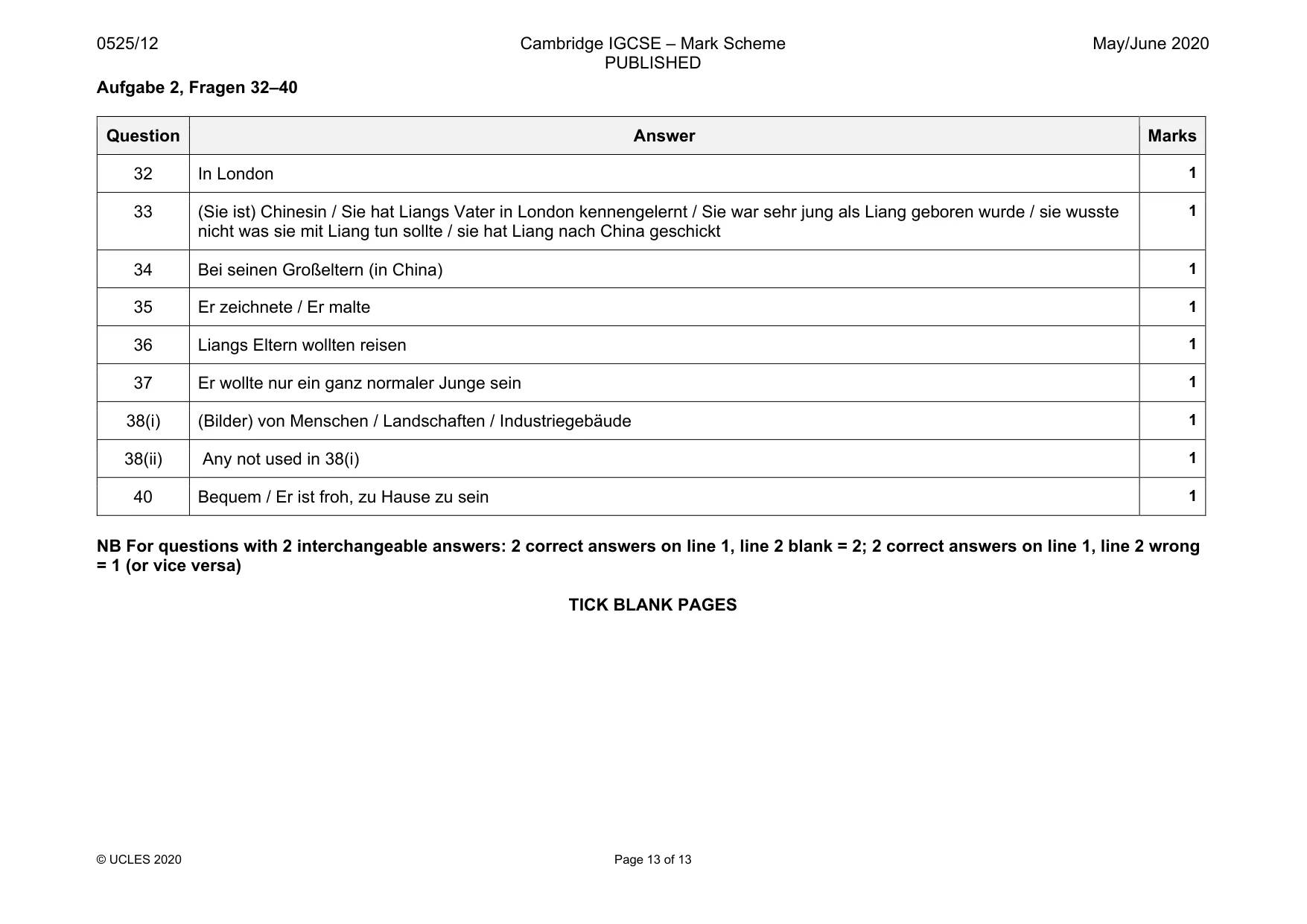 Mark scheme, page 13 of 13