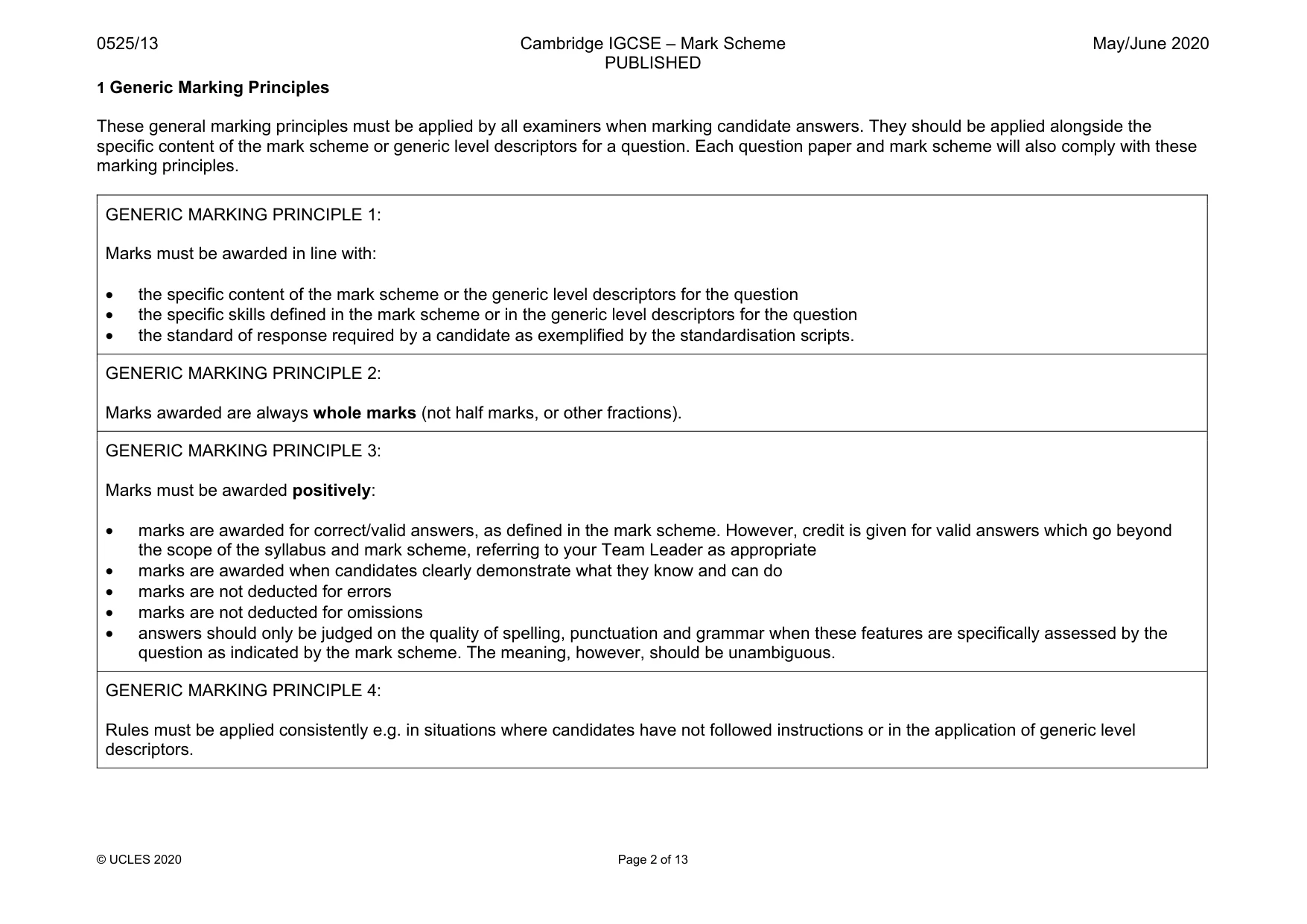 Mark scheme, page 2 of 13