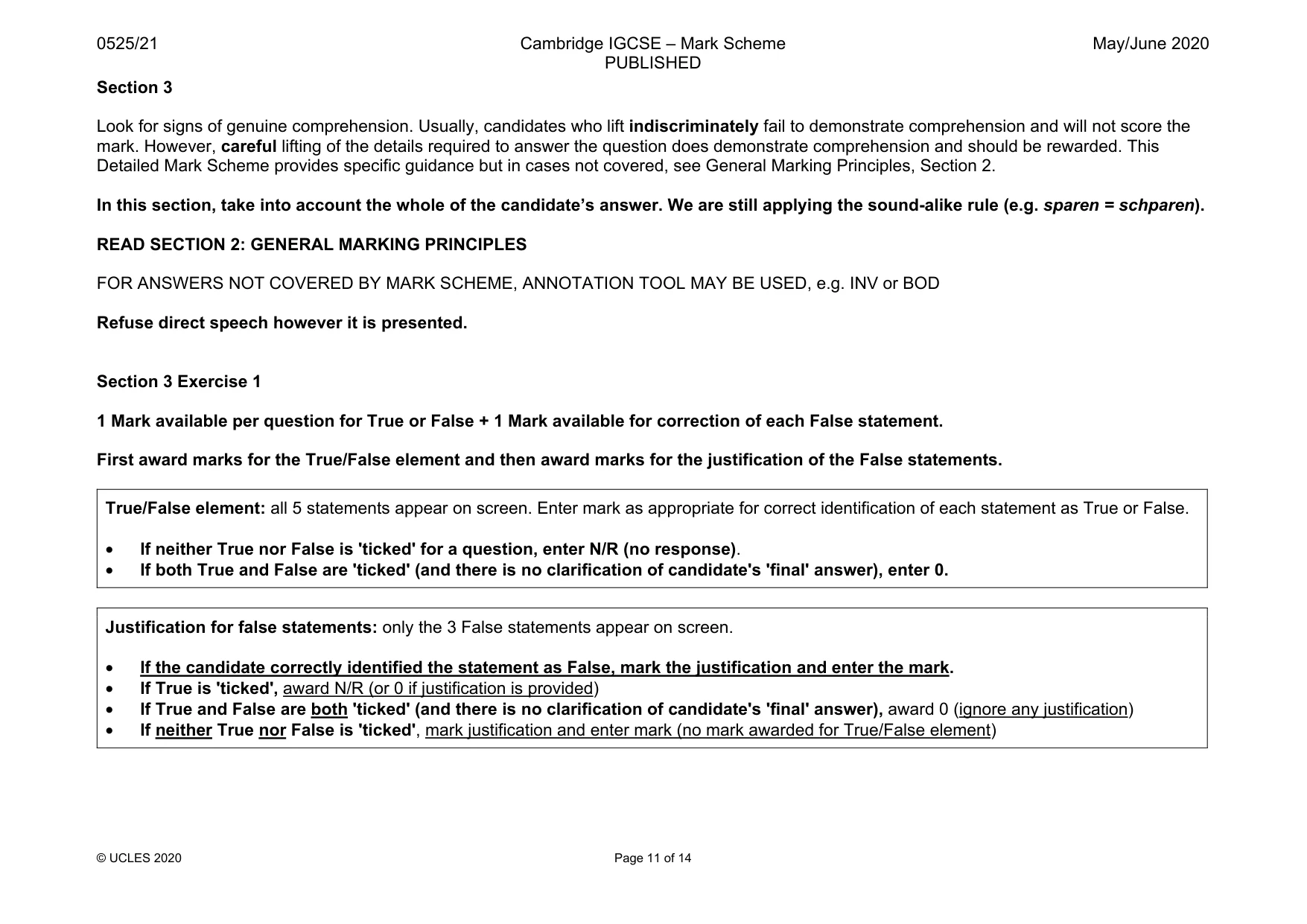 Mark scheme, page 11 of 14