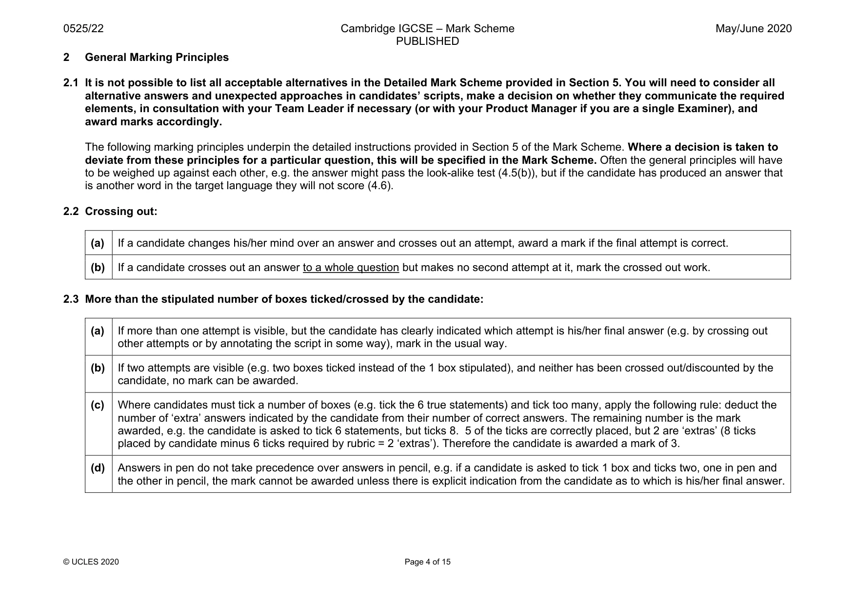 Mark scheme, page 4 of 15