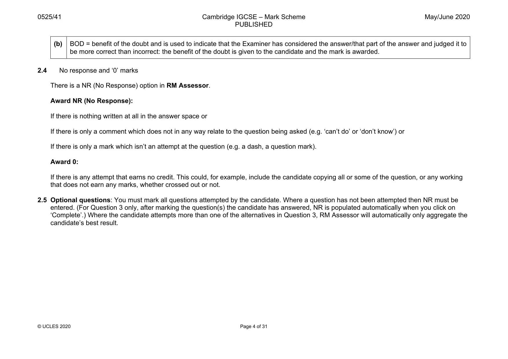 Mark scheme, page 4 of 31