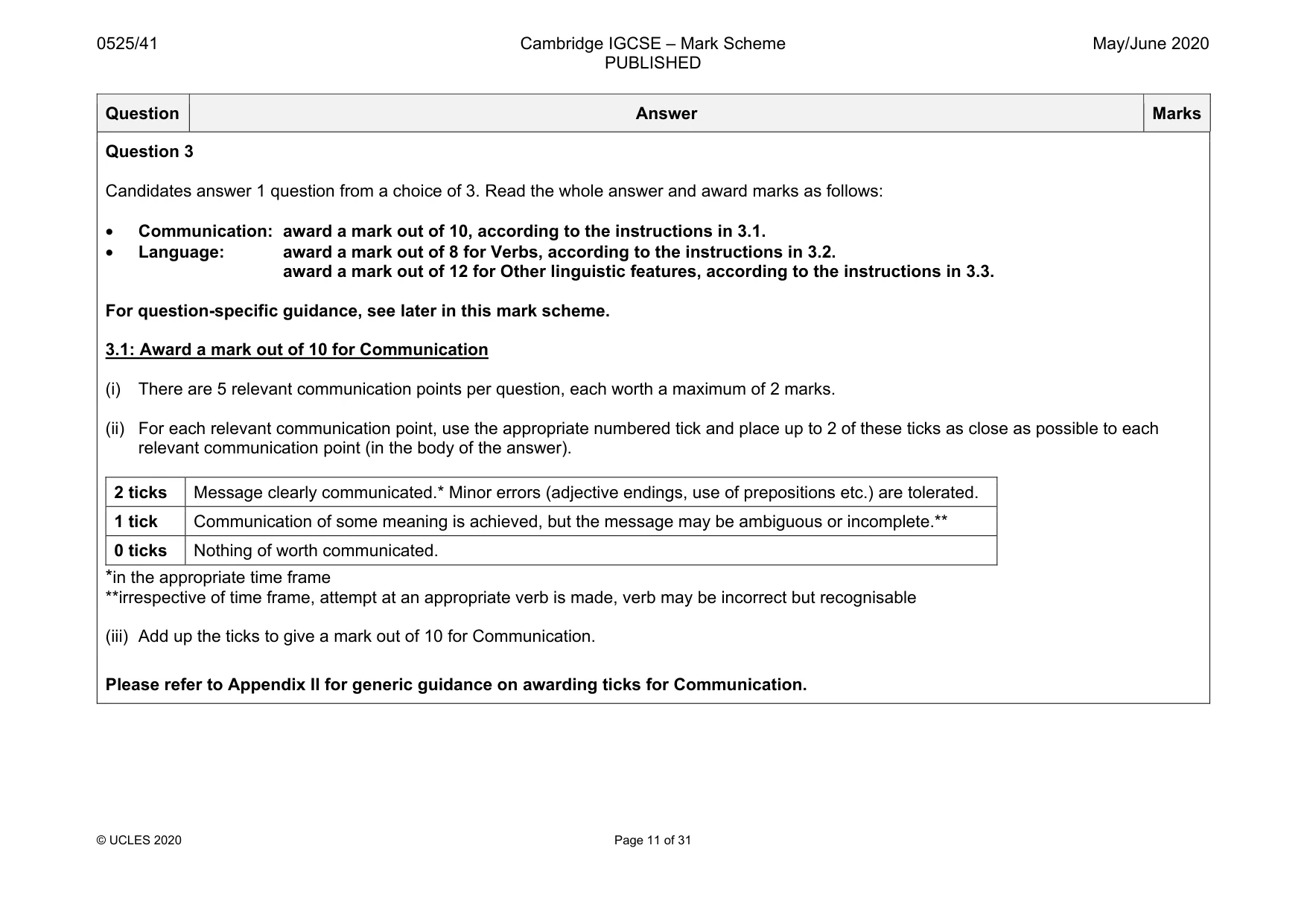 Mark scheme, page 11 of 31