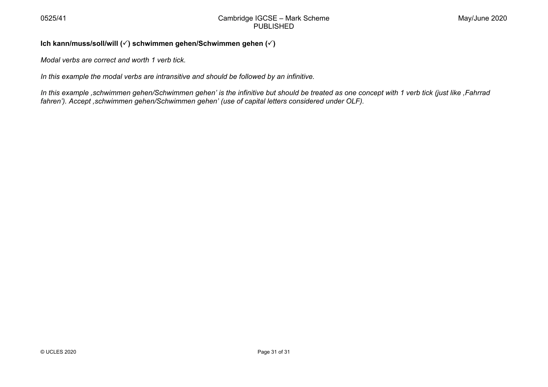 Mark scheme, page 31 of 31