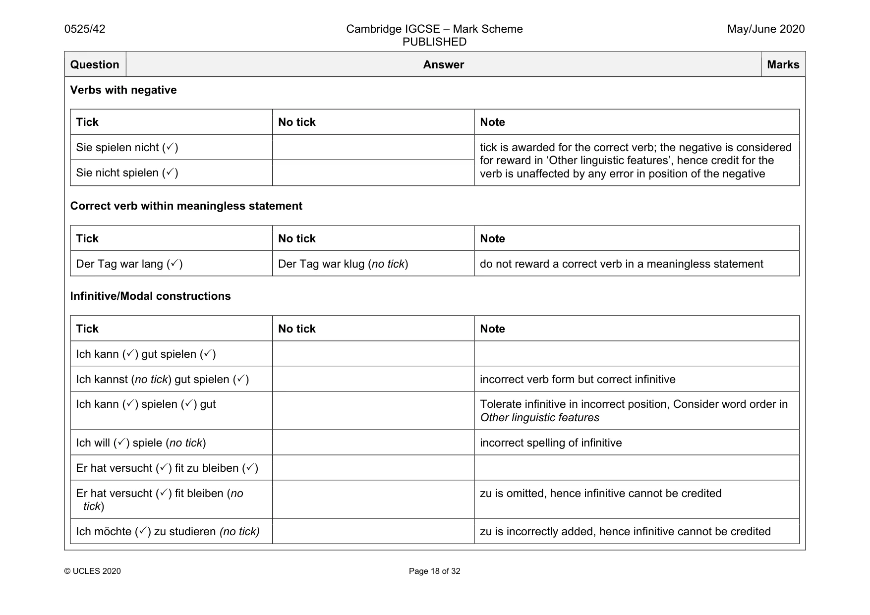 Mark scheme, page 18 of 32