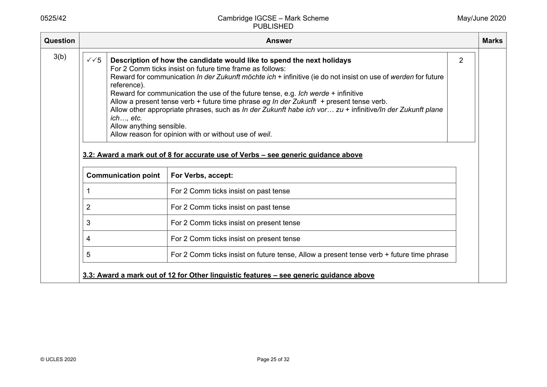 Mark scheme, page 25 of 32
