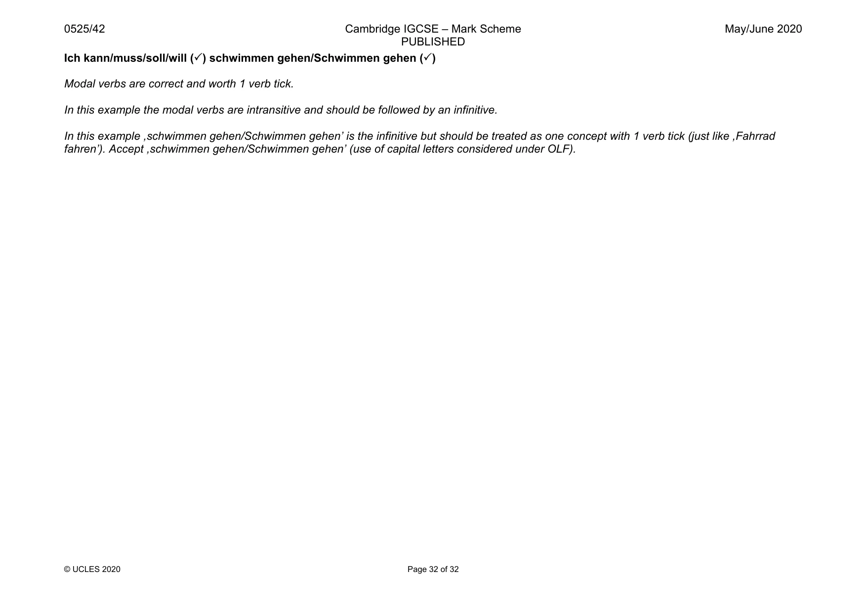 Mark scheme, page 32 of 32