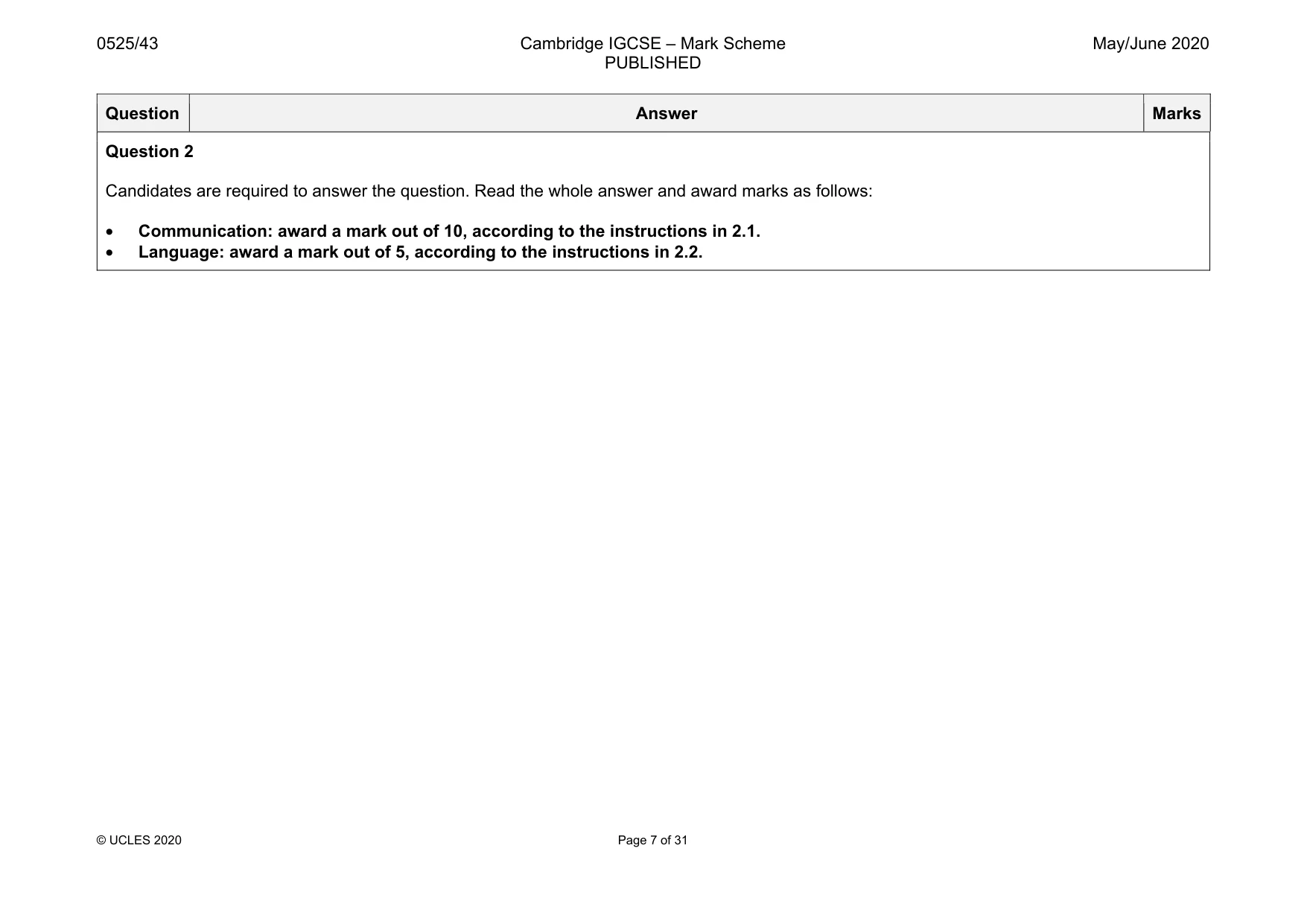 Mark scheme, page 7 of 31