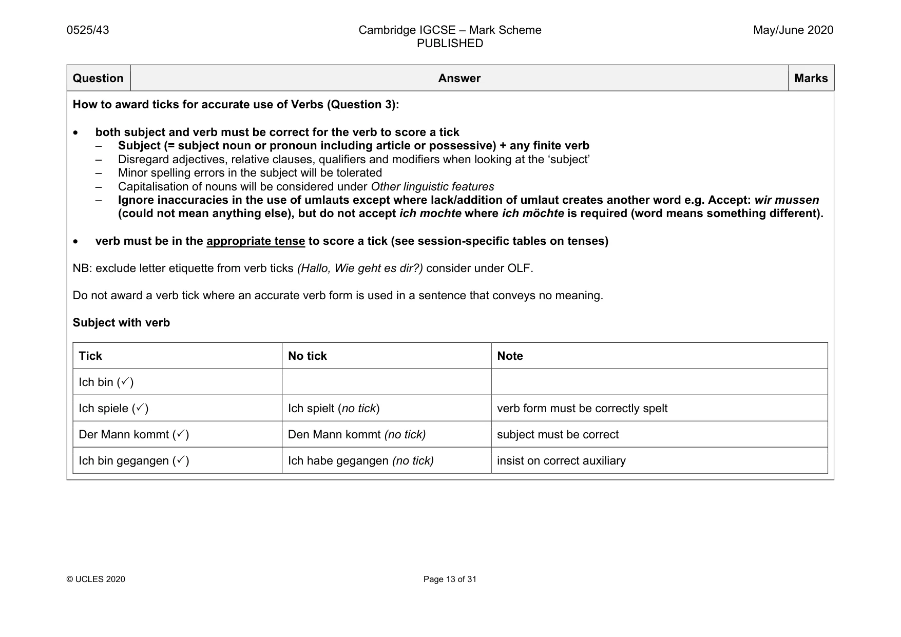 Mark scheme, page 13 of 31