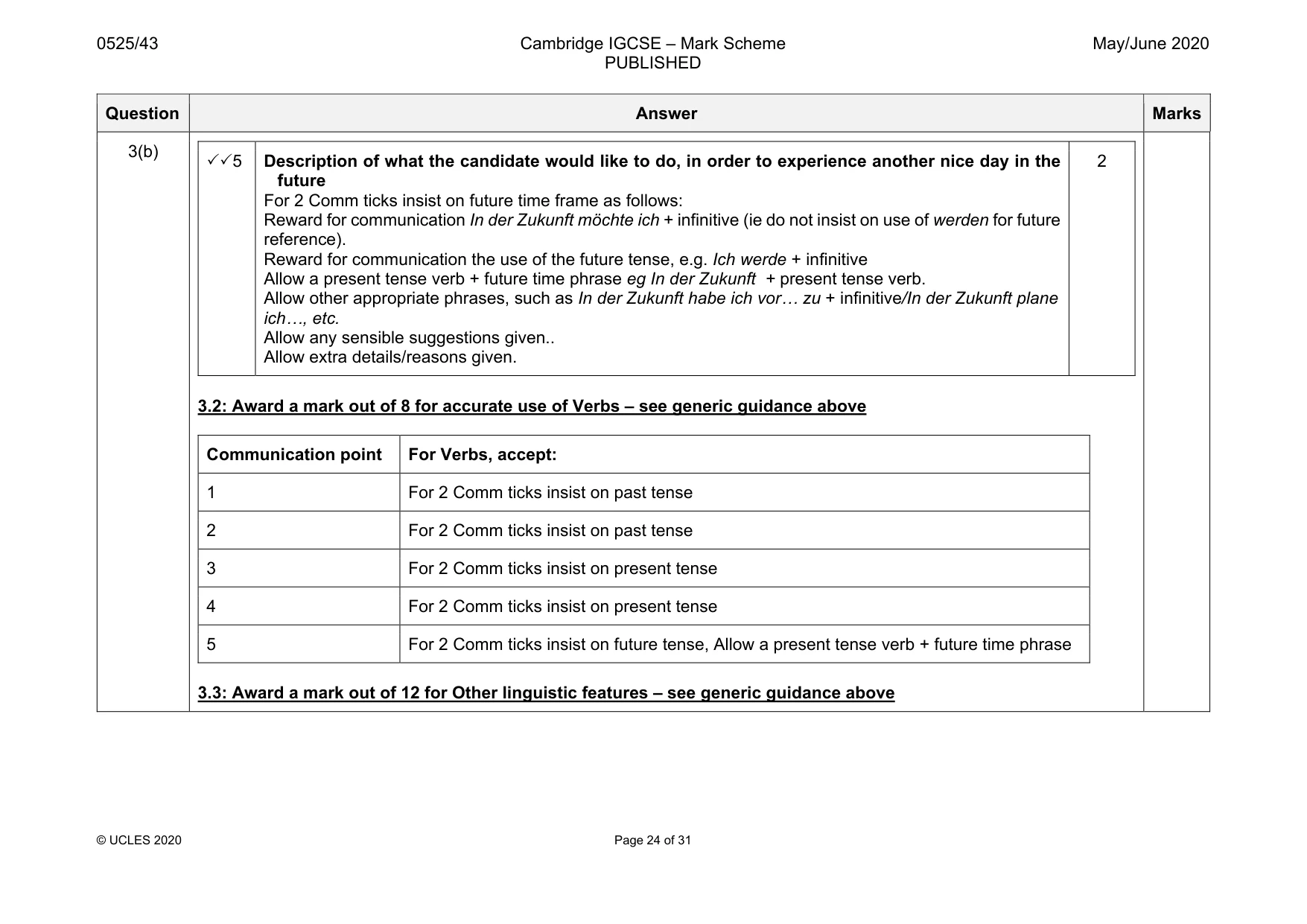 Mark scheme, page 24 of 31