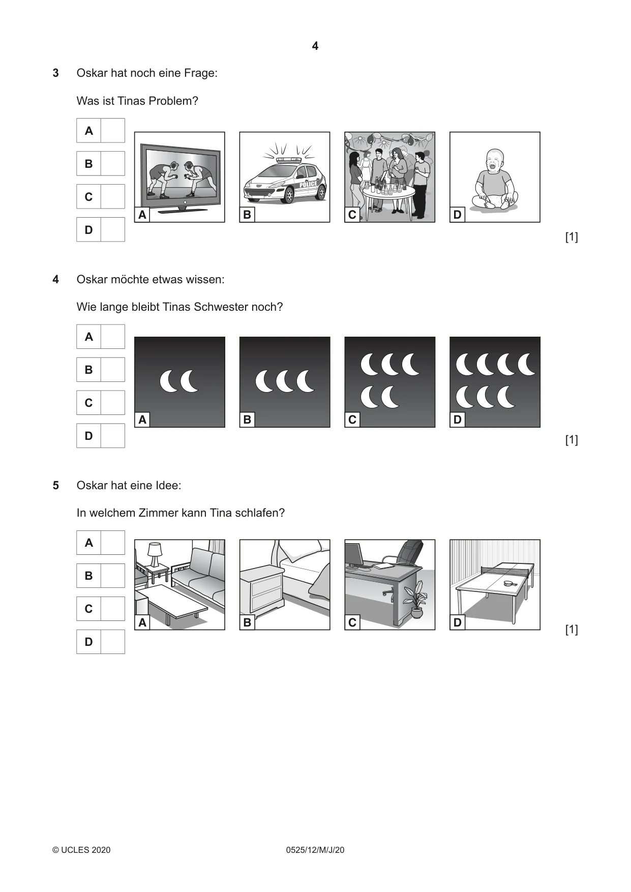 Cambridge IGCSE German - Foreign Language 0525 2020 May/June Paper 1 · Variant 2 question paper, page 4 of 16