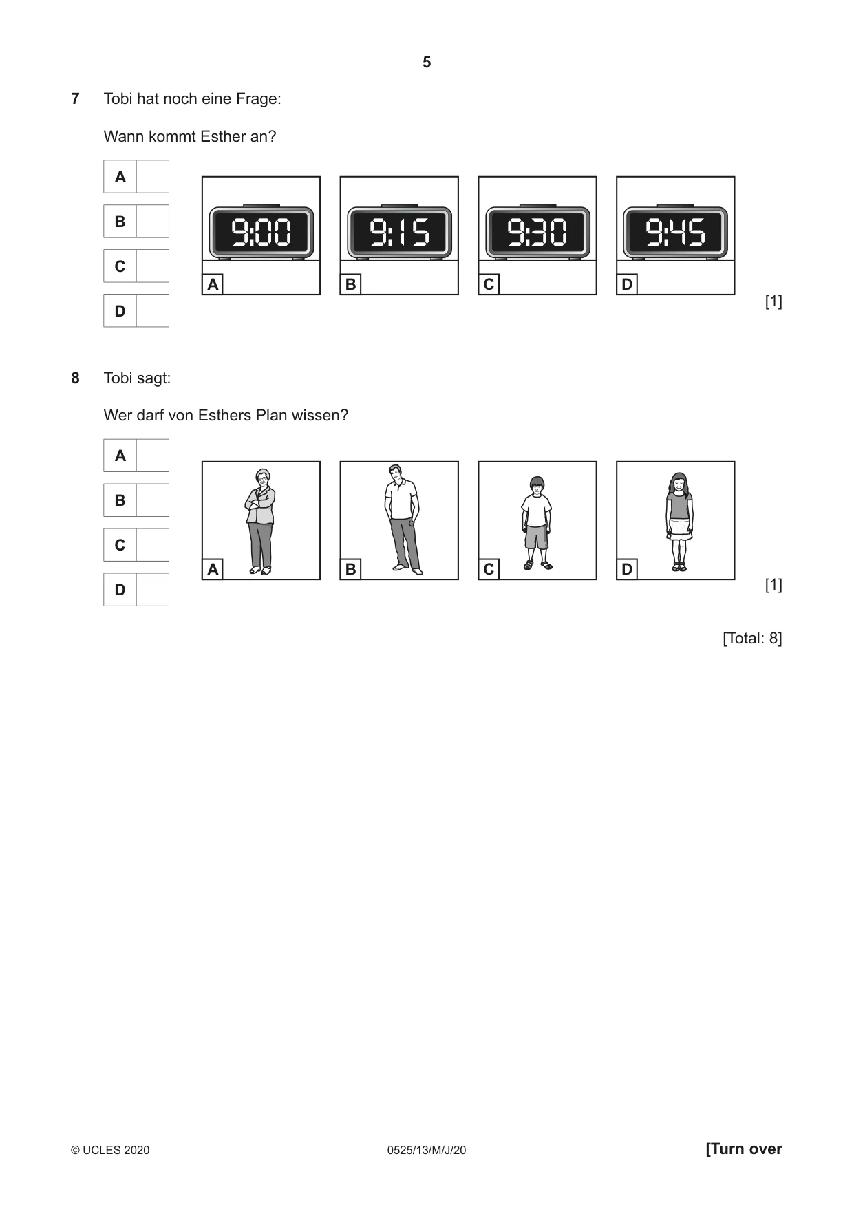 Cambridge IGCSE German - Foreign Language 0525 2020 May/June Paper 1 · Variant 3 question paper, page 5 of 16