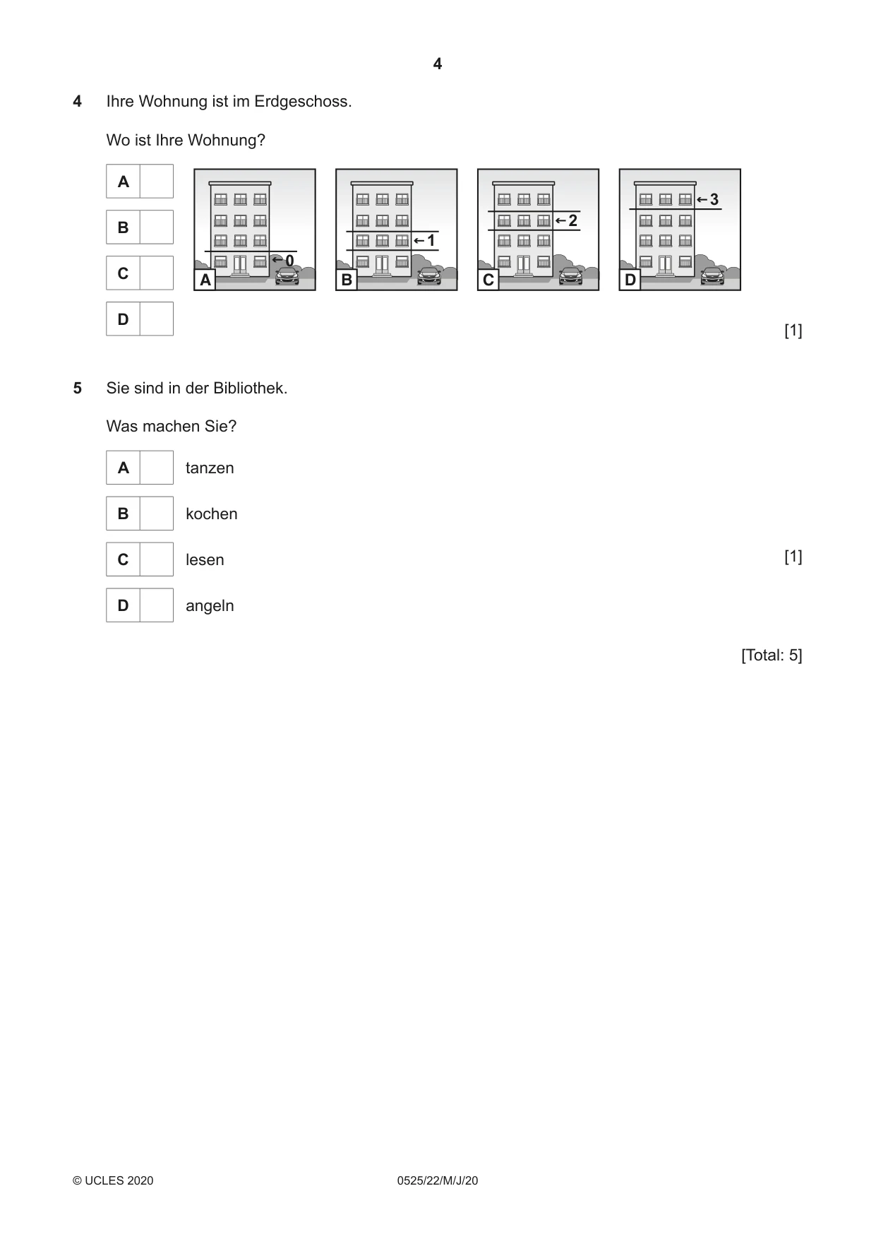 Cambridge IGCSE German - Foreign Language 0525 2020 May/June Paper 2 · Variant 2 question paper, page 4 of 16
