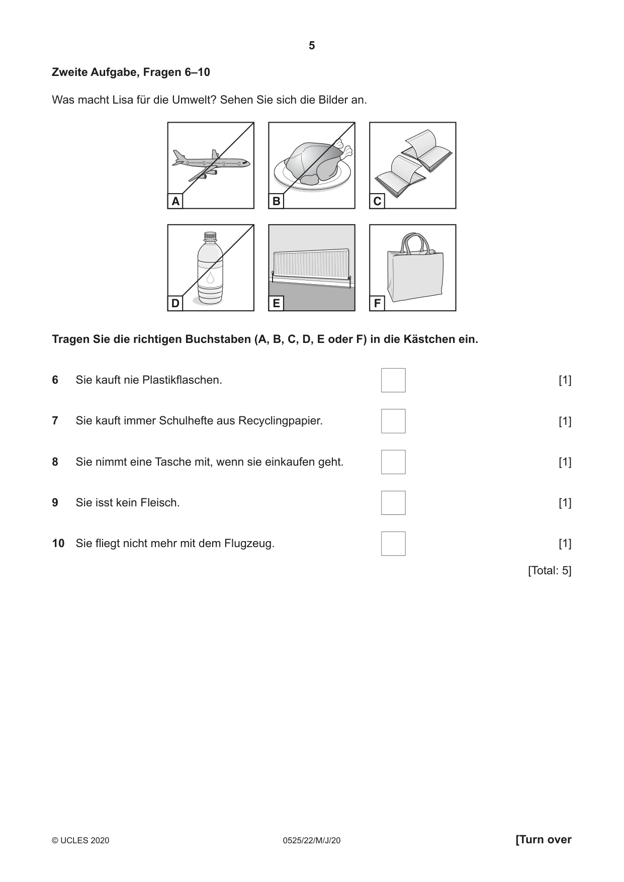 Cambridge IGCSE German - Foreign Language 0525 2020 May/June Paper 2 · Variant 2 question paper, page 5 of 16