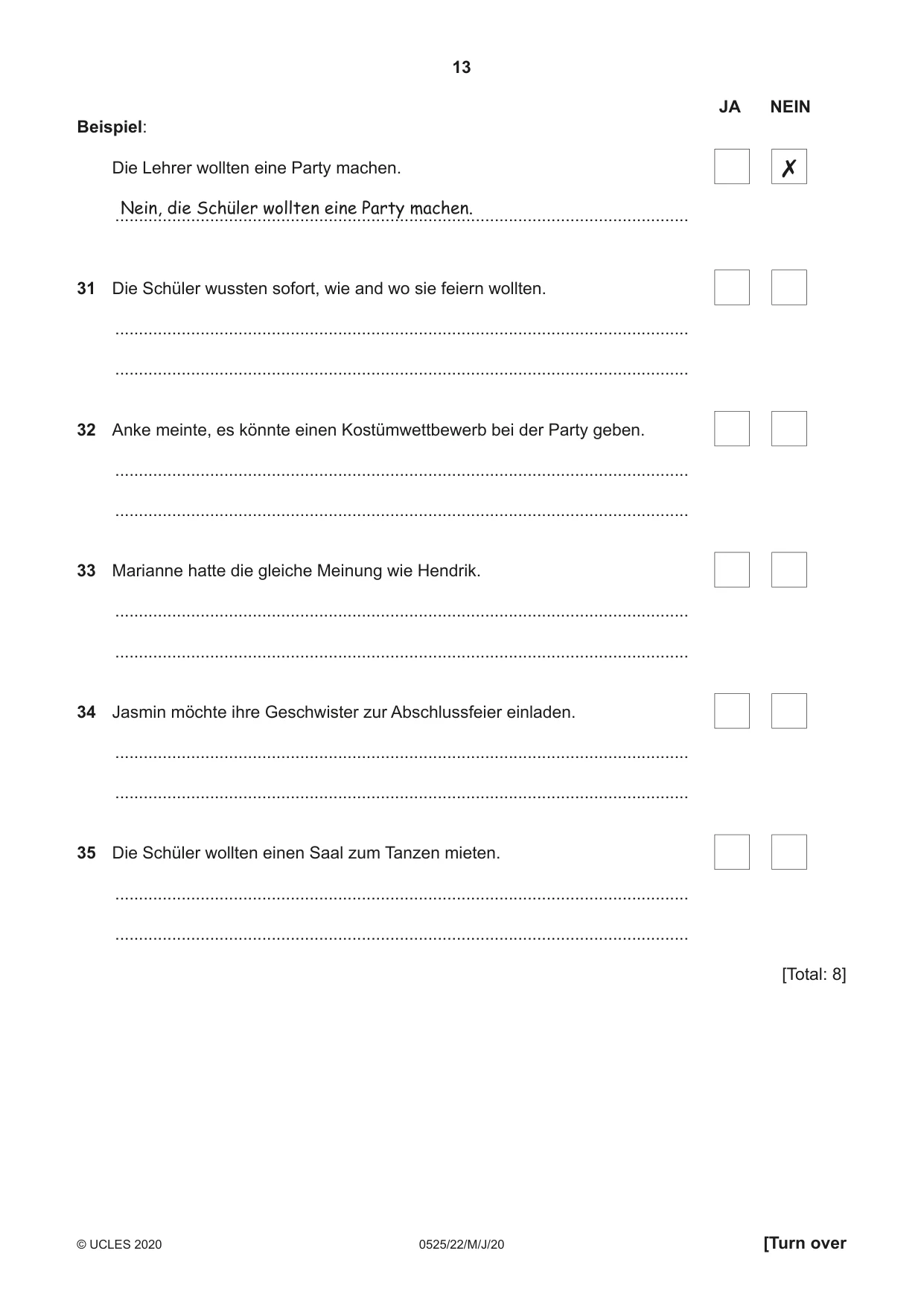 Cambridge IGCSE German - Foreign Language 0525 2020 May/June Paper 2 · Variant 2 question paper, page 13 of 16