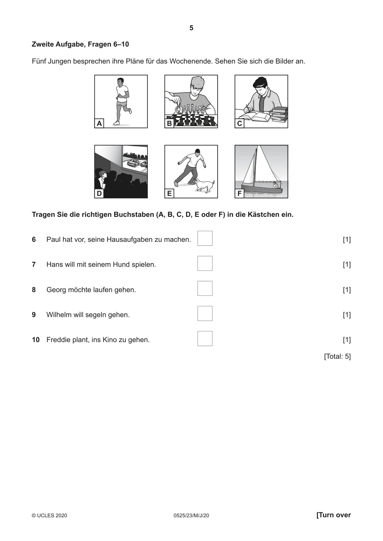 Cambridge IGCSE German - Foreign Language 0525 2020 May/June Paper 2 · Variant 3 question paper, page 5 of 16
