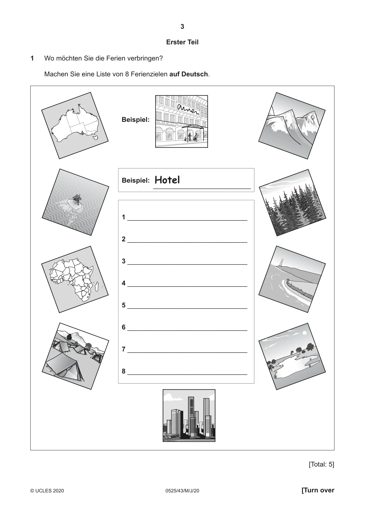 Cambridge IGCSE German - Foreign Language 0525 2020 May/June Paper 4 · Variant 3 question paper, page 3 of 8