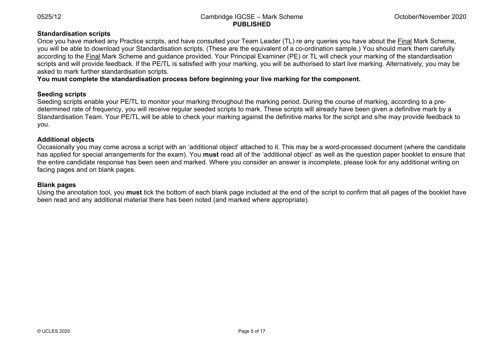 Mark scheme, page 5 of 17