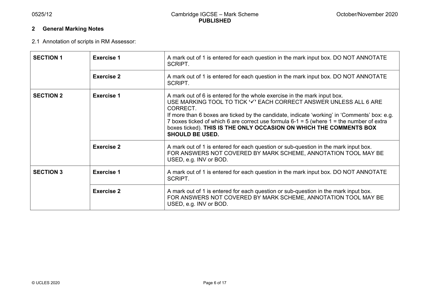 Mark scheme, page 6 of 17