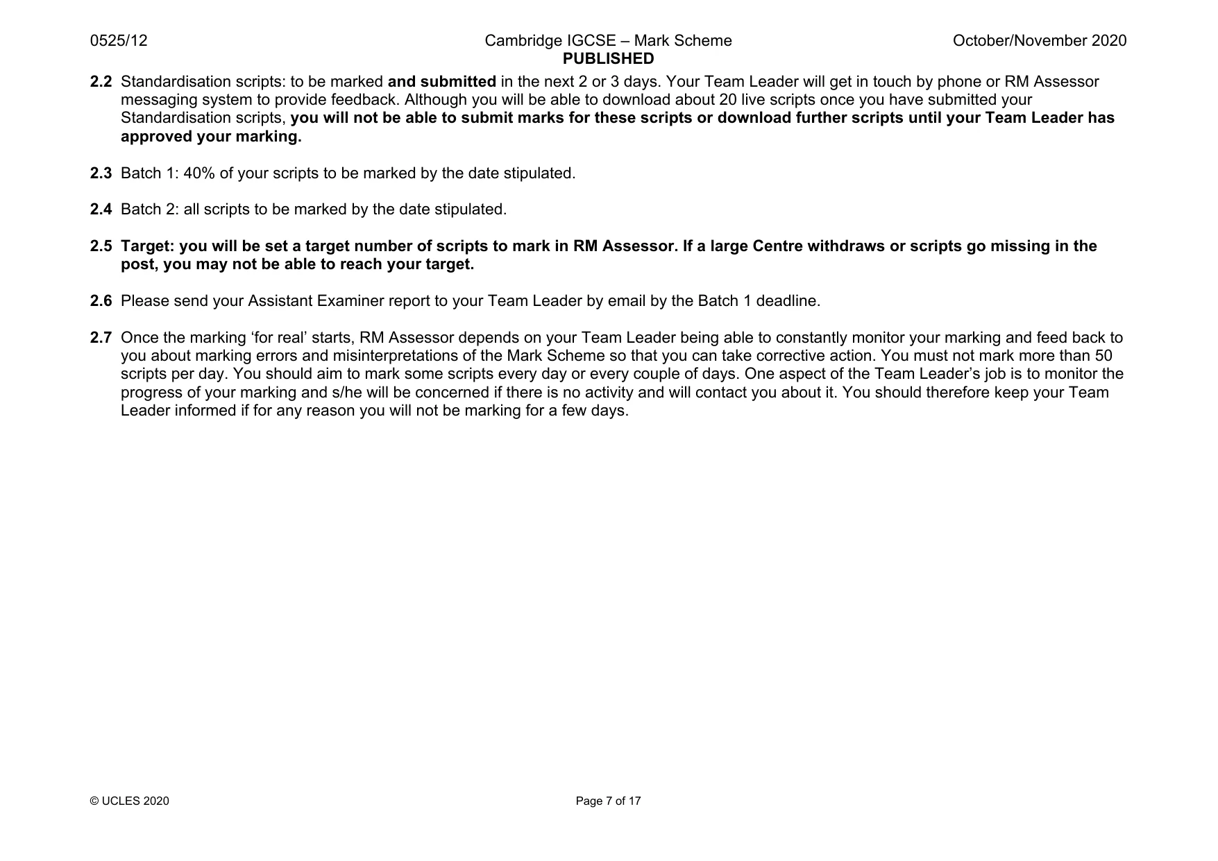 Mark scheme, page 7 of 17