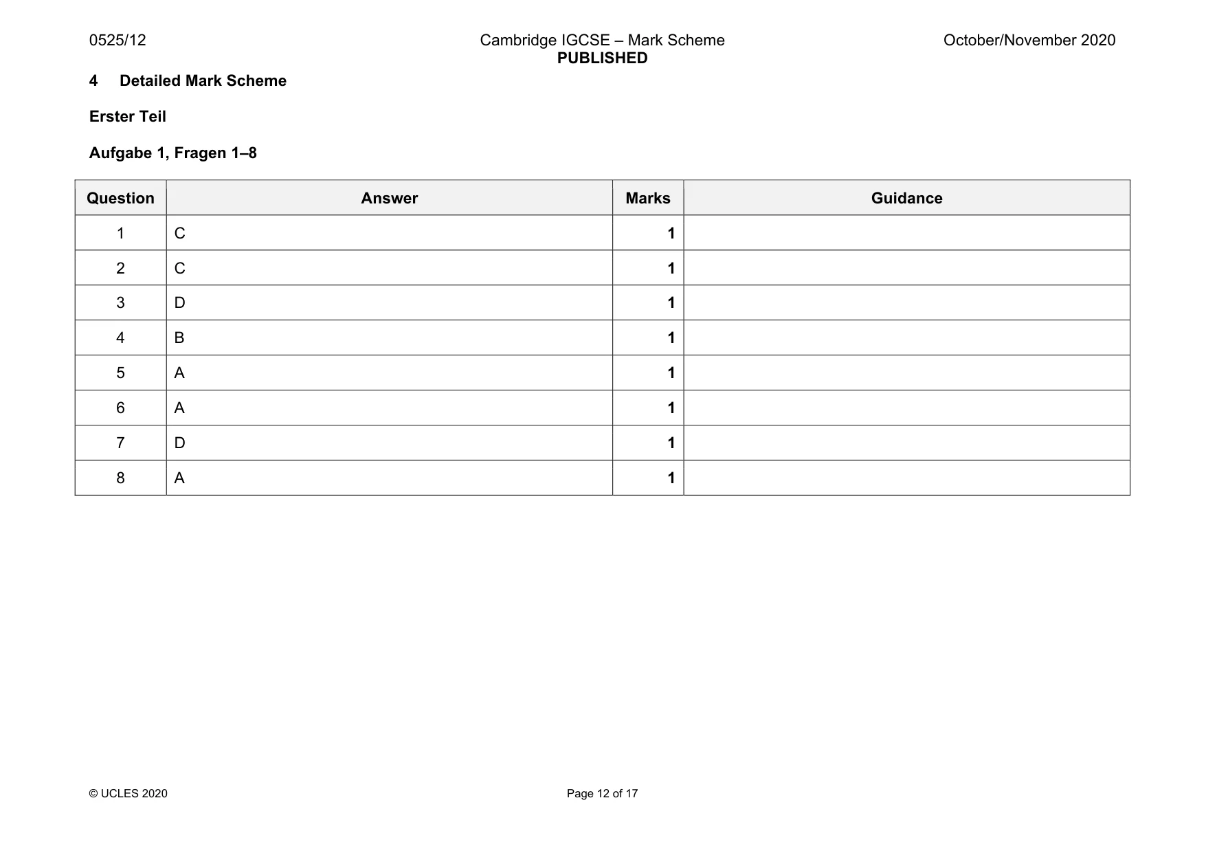 Mark scheme, page 12 of 17