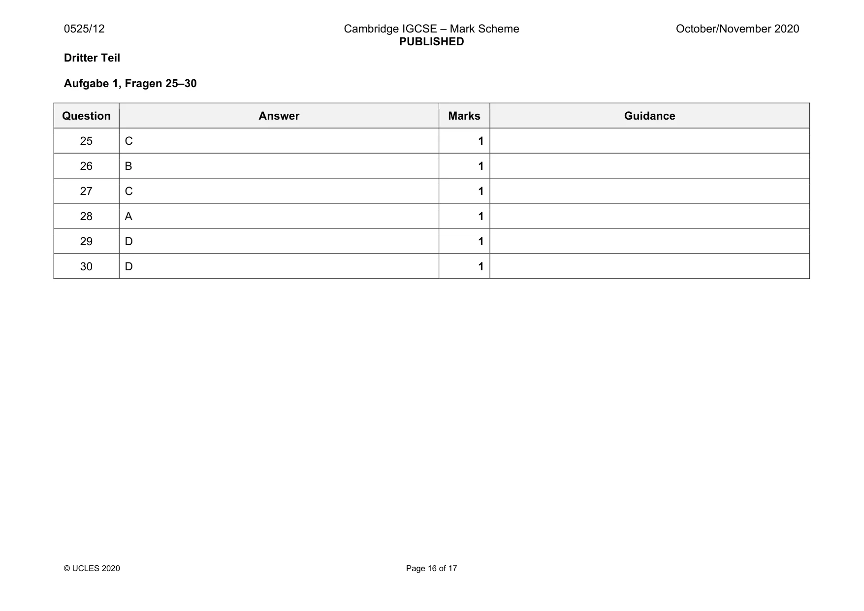 Mark scheme, page 16 of 17