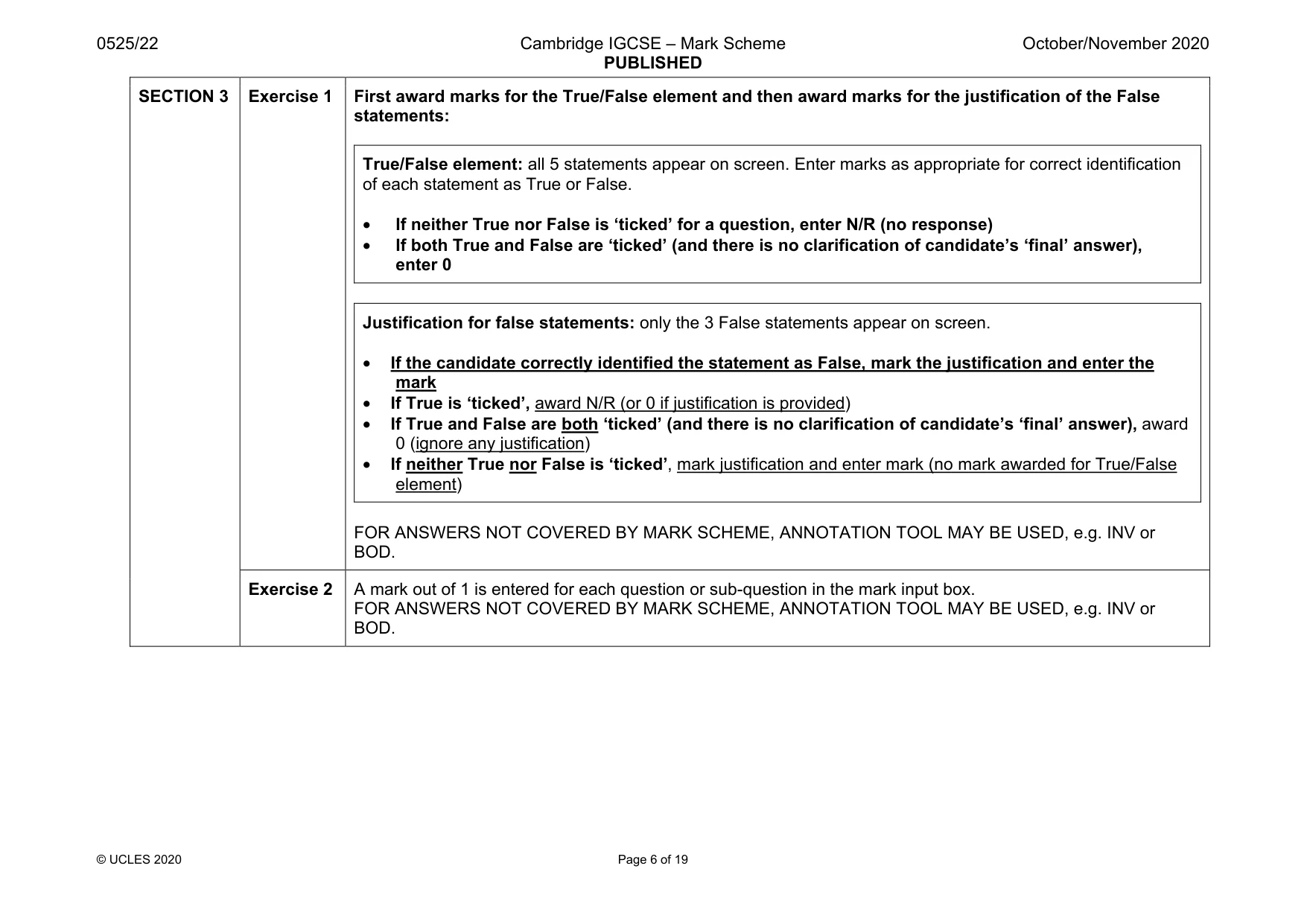 Mark scheme, page 6 of 19